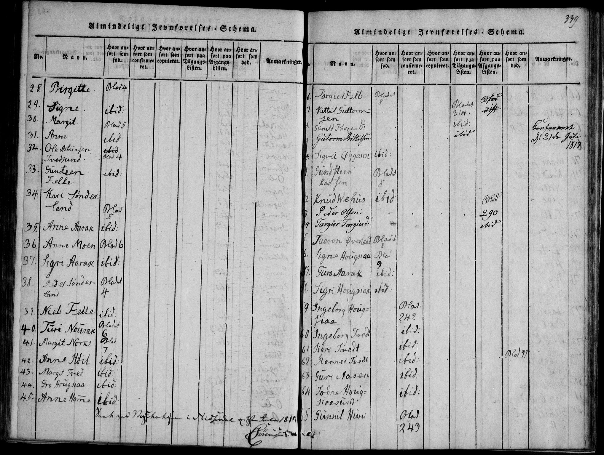 Nissedal kirkebøker, SAKO/A-288/F/Fb/L0001: Parish register (official) no. II 1, 1814-1845, p. 339