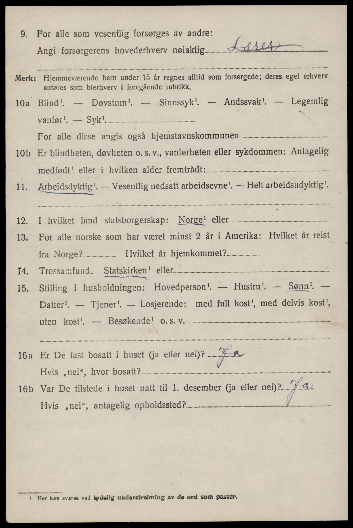 SAST, 1920 census for Høyland, 1920, p. 3265