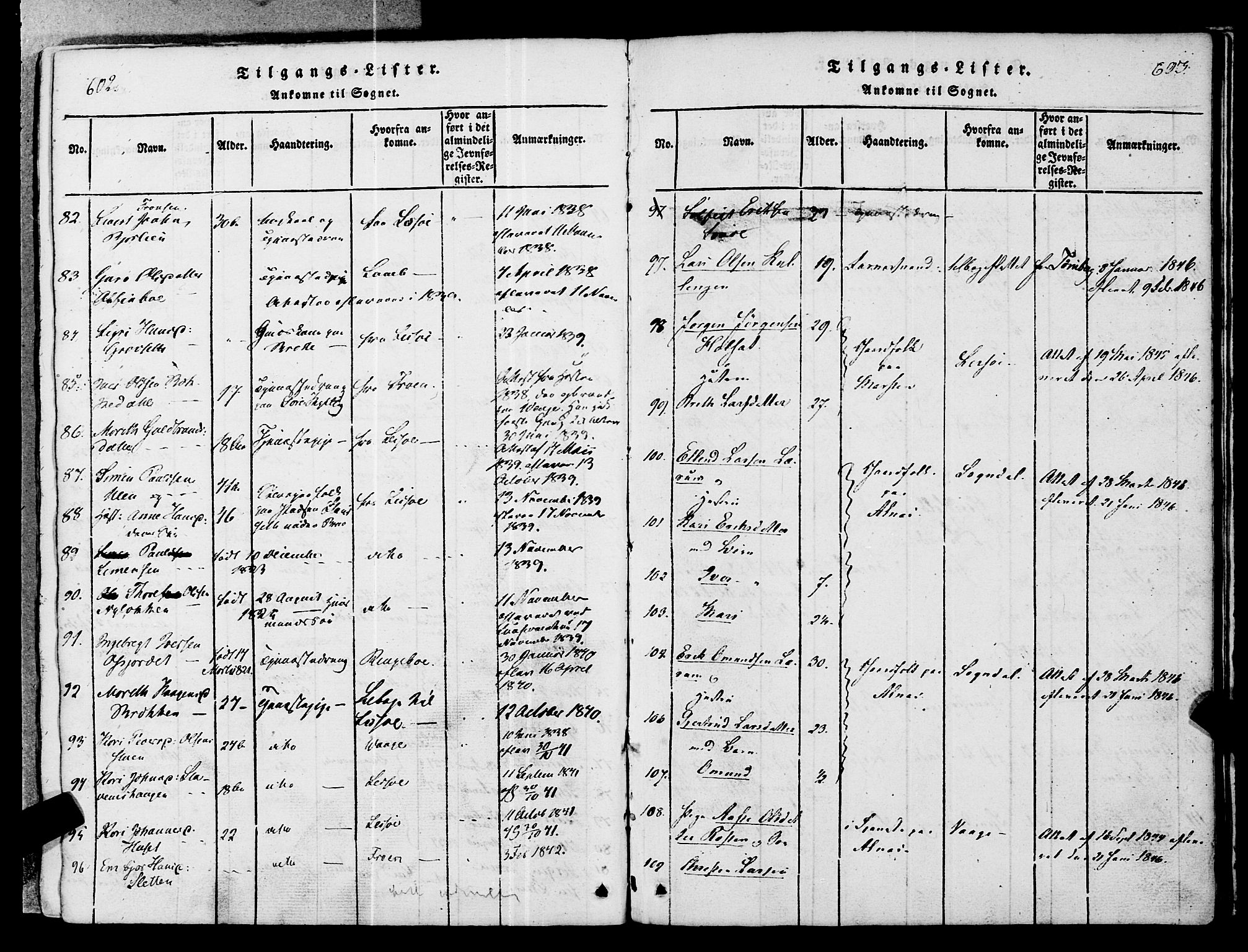 Ministerialprotokoller, klokkerbøker og fødselsregistre - Møre og Romsdal, AV/SAT-A-1454/546/L0593: Parish register (official) no. 546A01, 1818-1853, p. 602-603