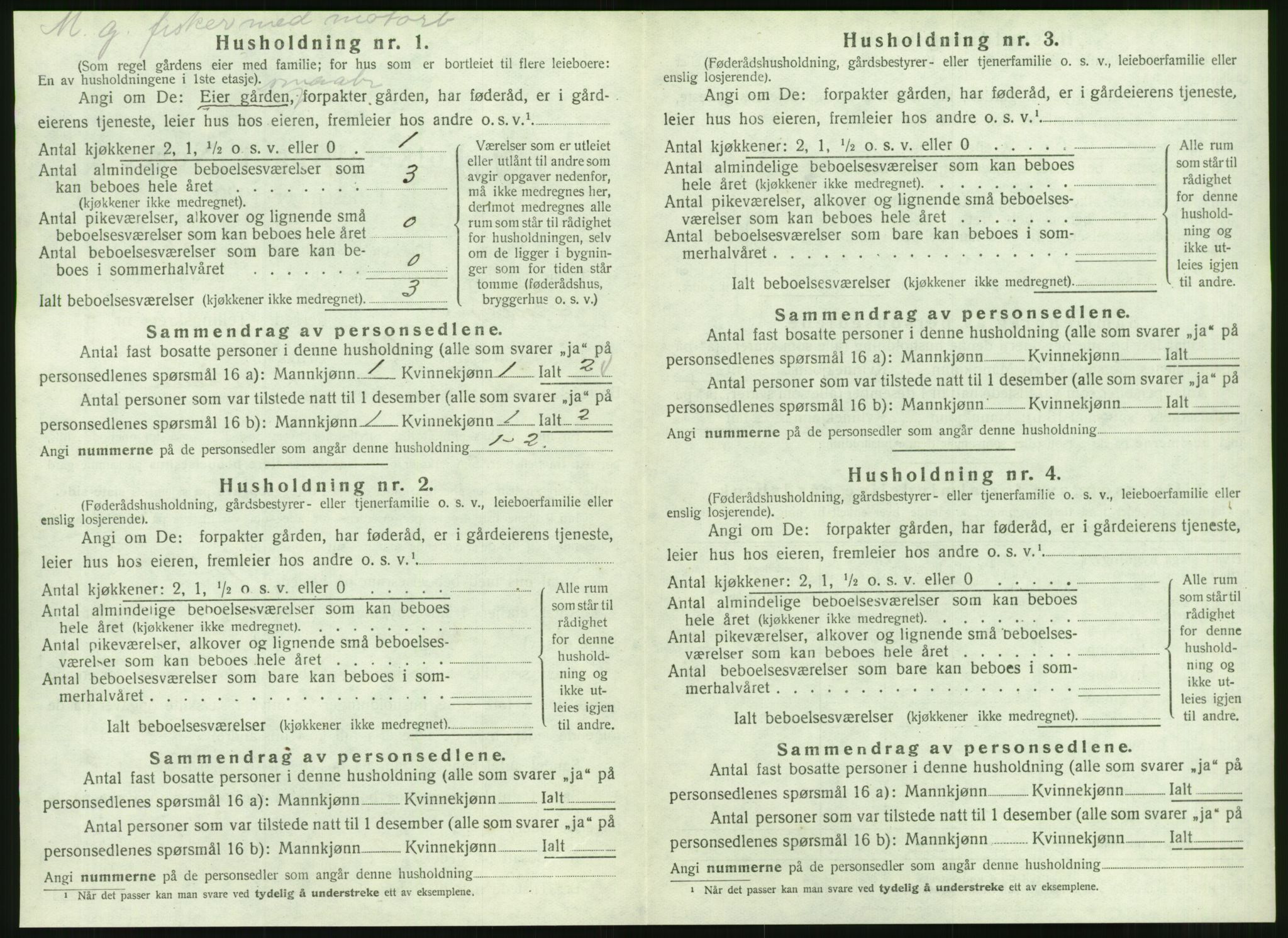 SAT, 1920 census for Tustna, 1920, p. 442