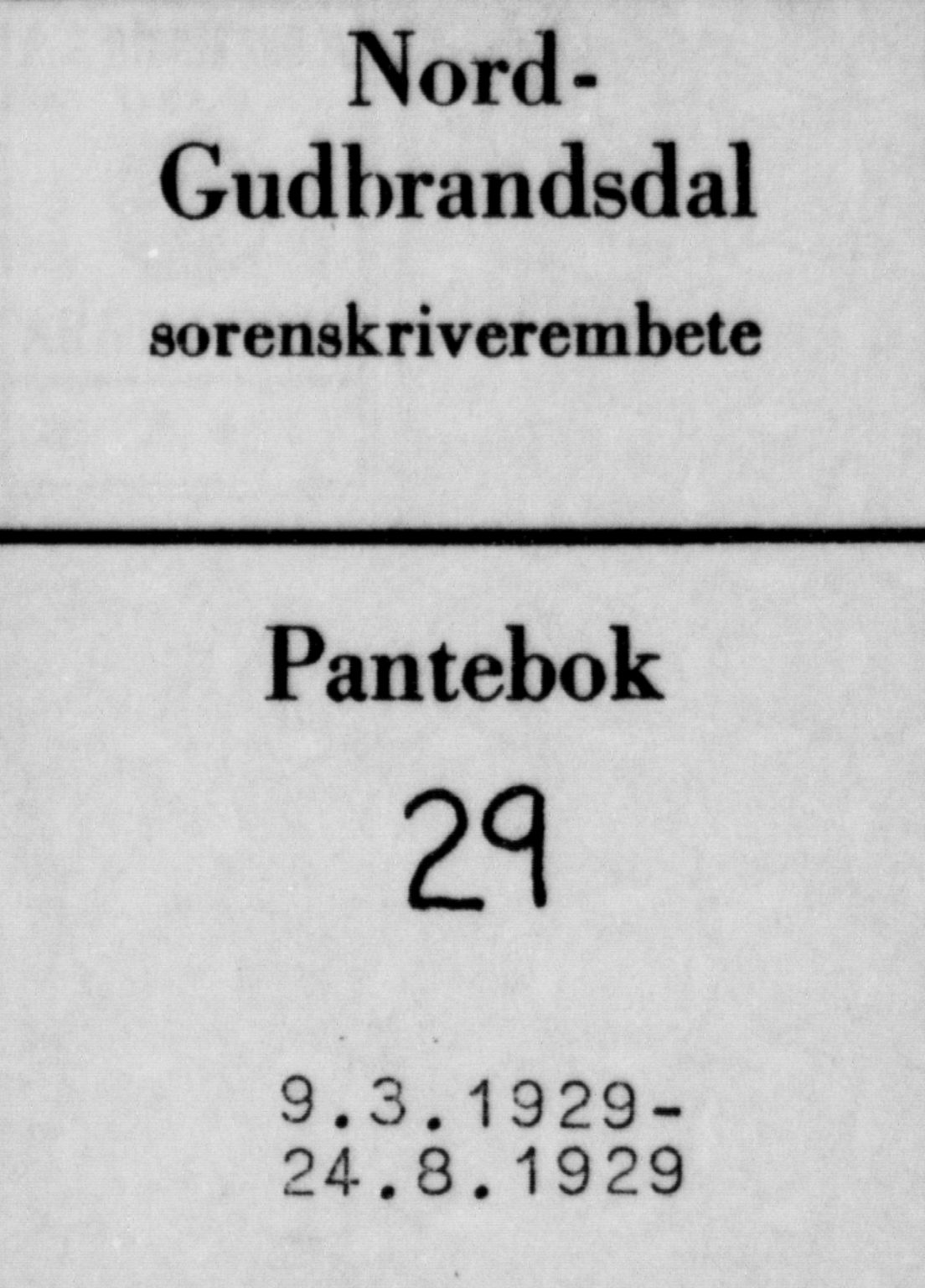 Nord-Gudbrandsdal tingrett, SAH/TING-002/H/Hb/Hba/L0029: Mortgage book no. 29, 1929-1929