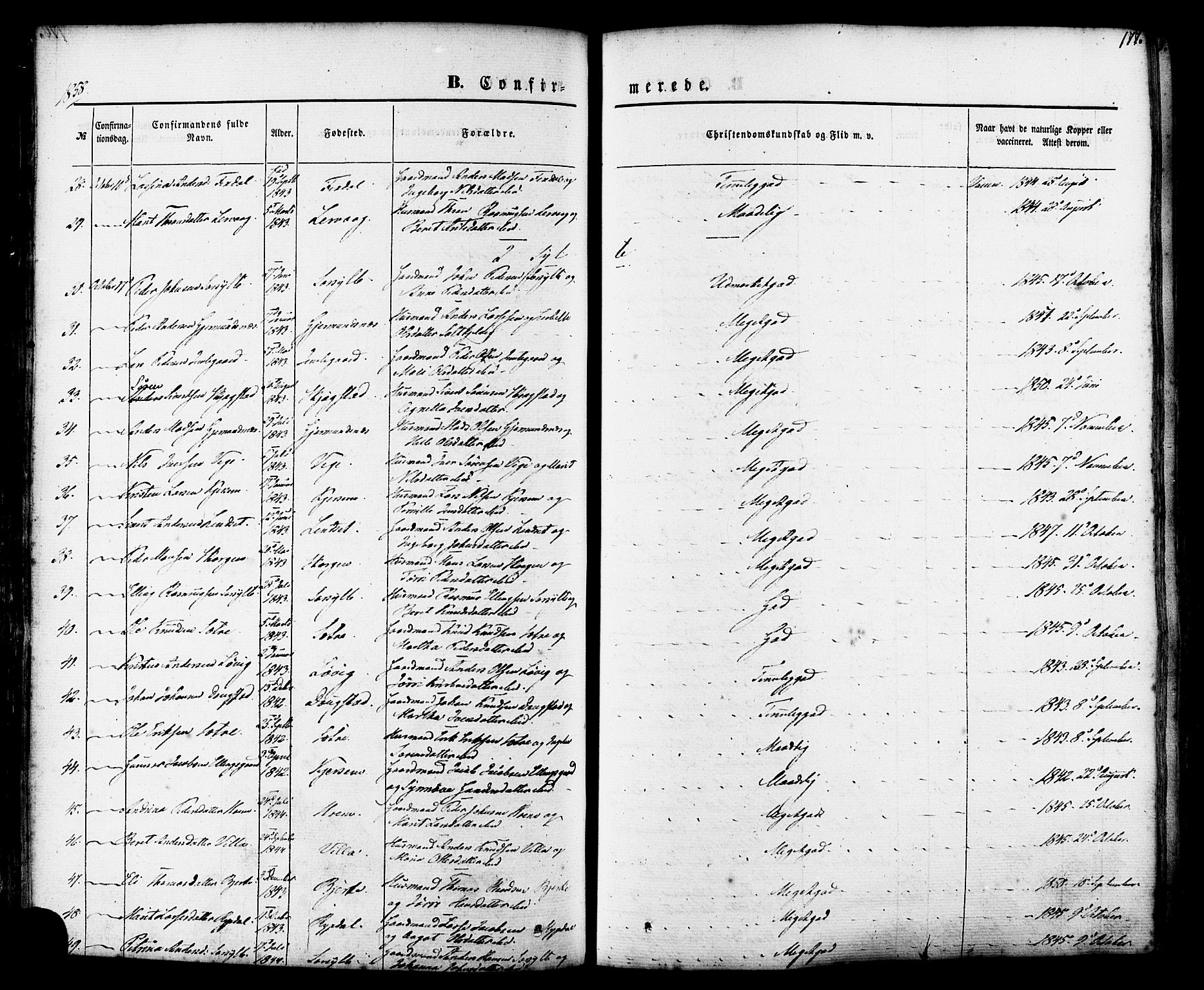 Ministerialprotokoller, klokkerbøker og fødselsregistre - Møre og Romsdal, SAT/A-1454/539/L0529: Parish register (official) no. 539A02, 1848-1872, p. 177
