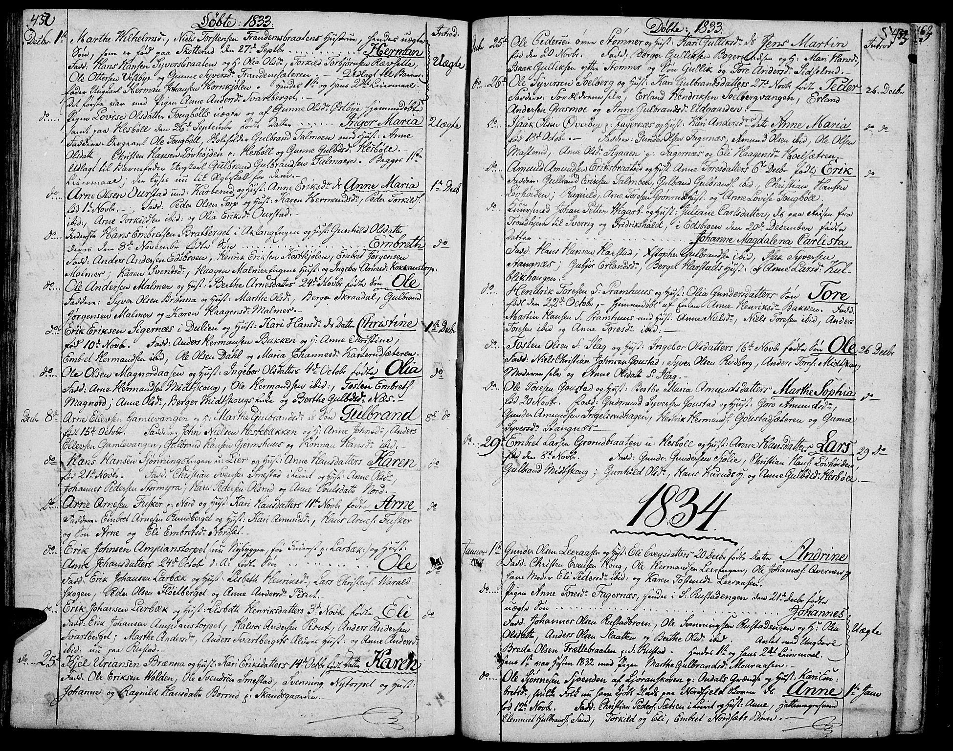 Vinger prestekontor, AV/SAH-PREST-024/H/Ha/Hab/L0002: Parish register (copy) no. 2, 1818-1834, p. 432-433