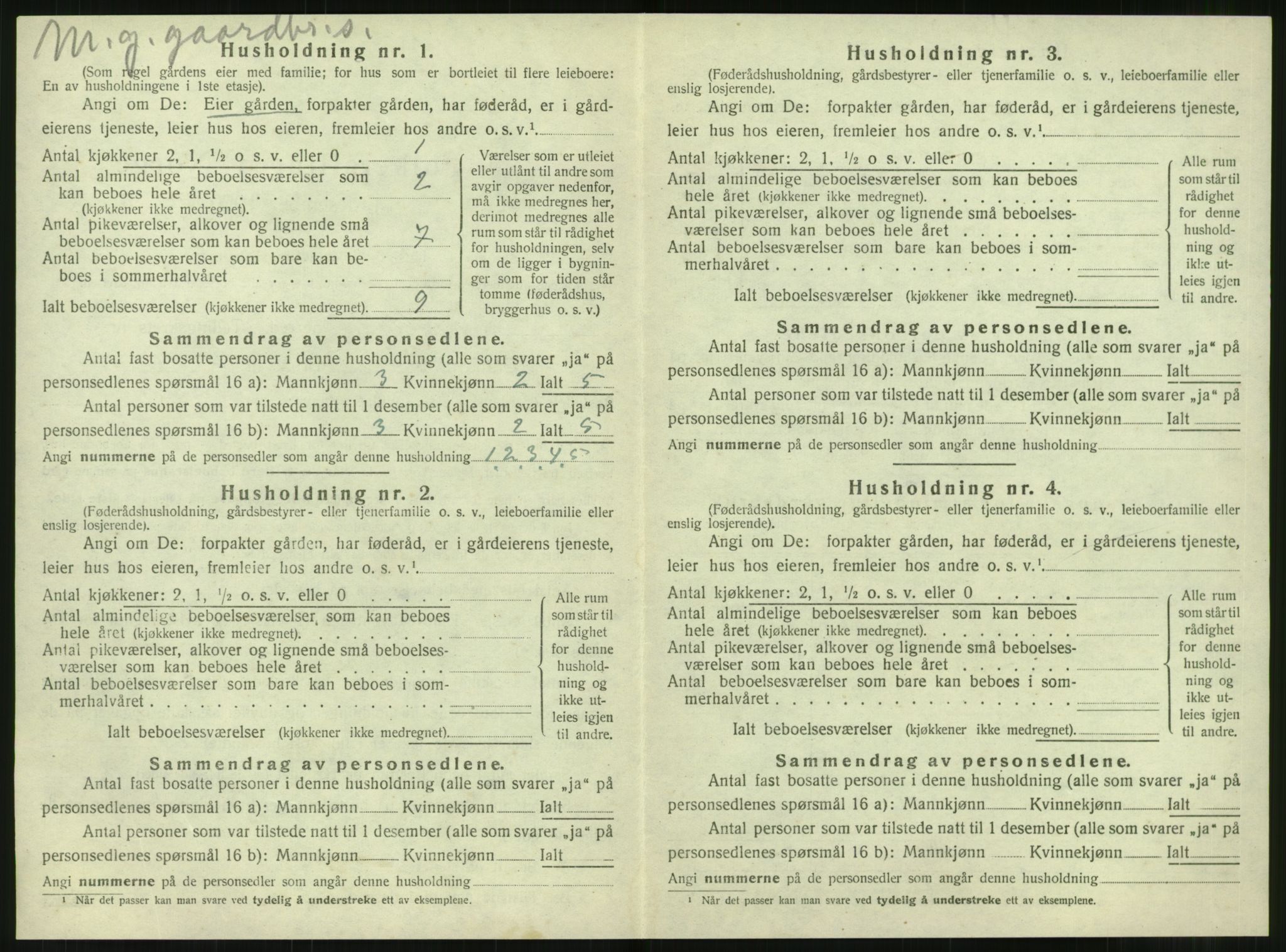 SAT, 1920 census for Tjøtta, 1920, p. 278