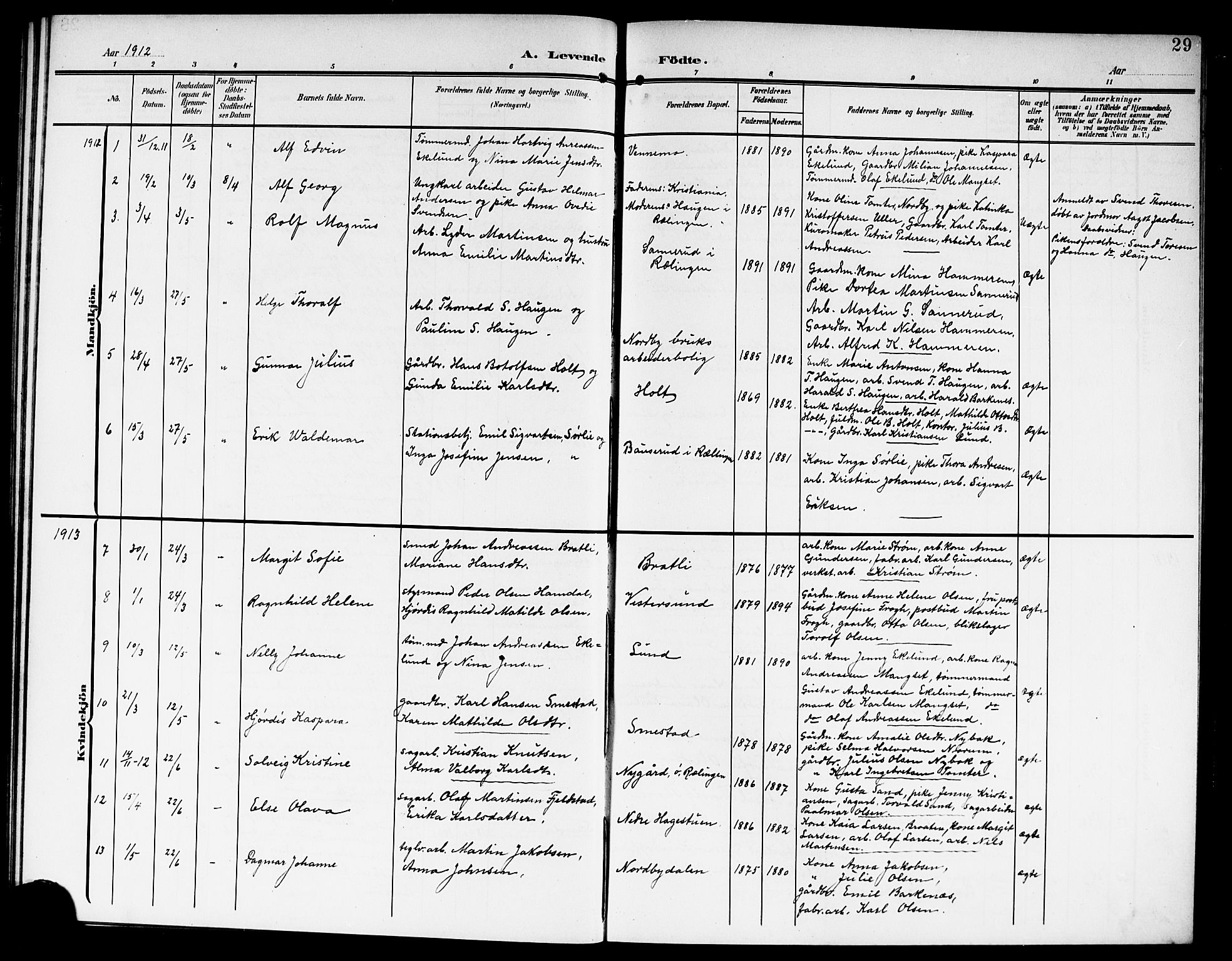 Fet prestekontor Kirkebøker, AV/SAO-A-10370a/G/Gb/L0005: Parish register (copy) no. II 5, 1904-1913, p. 29