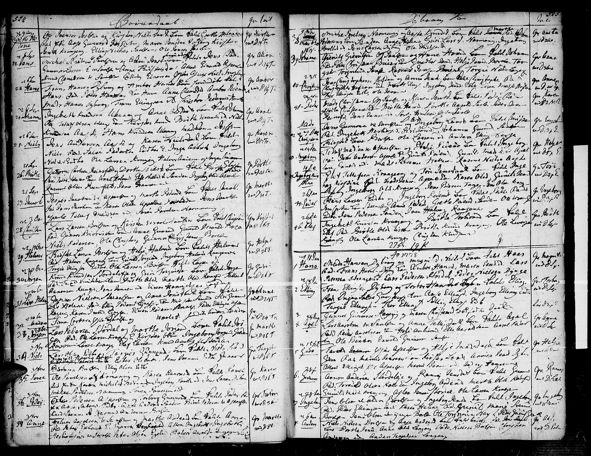 Dypvåg sokneprestkontor, SAK/1111-0007/F/Fa/Faa/L0001: Parish register (official) no. A 1 /1, 1765-1798, p. 524-525