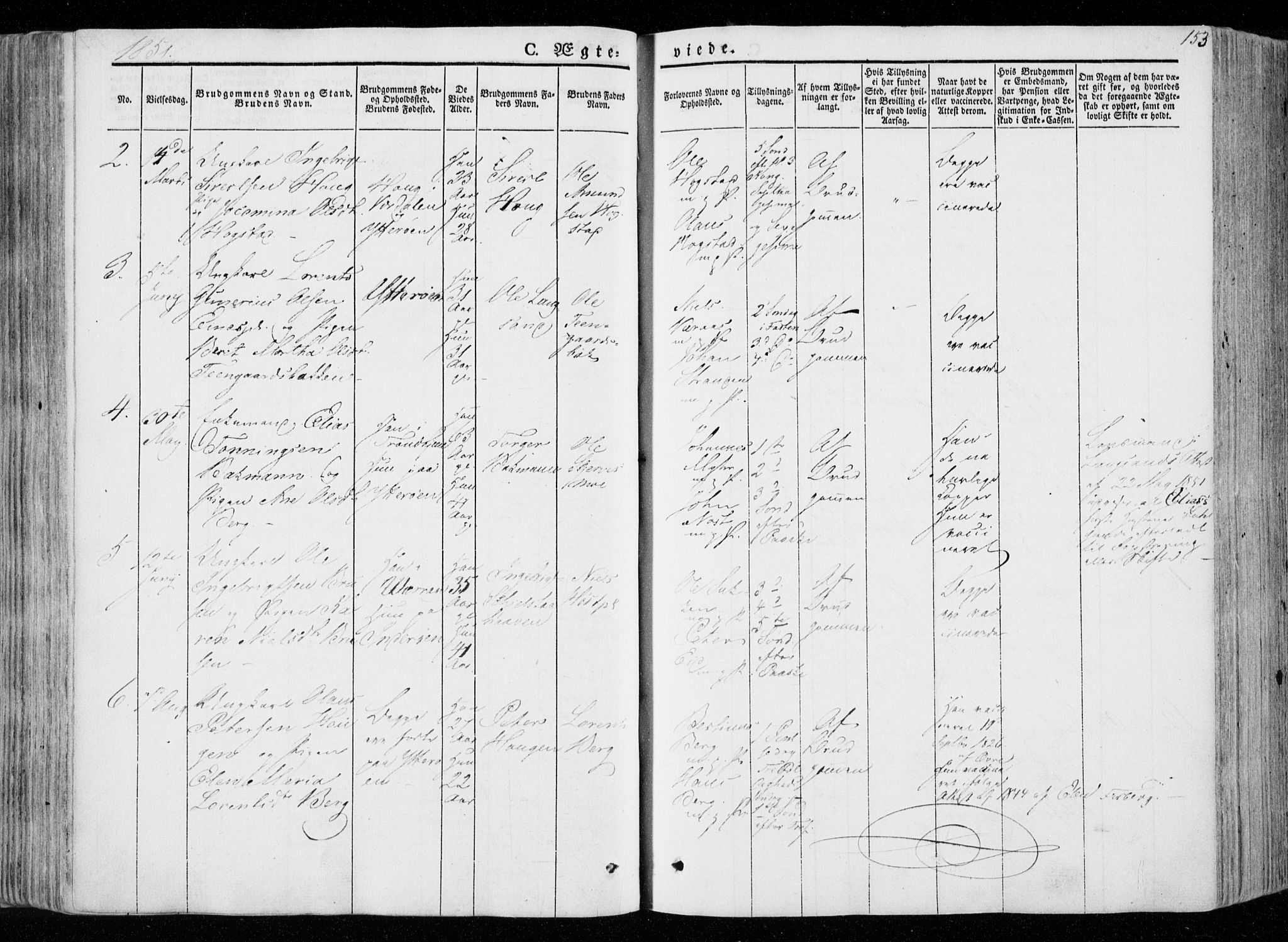 Ministerialprotokoller, klokkerbøker og fødselsregistre - Nord-Trøndelag, SAT/A-1458/722/L0218: Parish register (official) no. 722A05, 1843-1868, p. 153