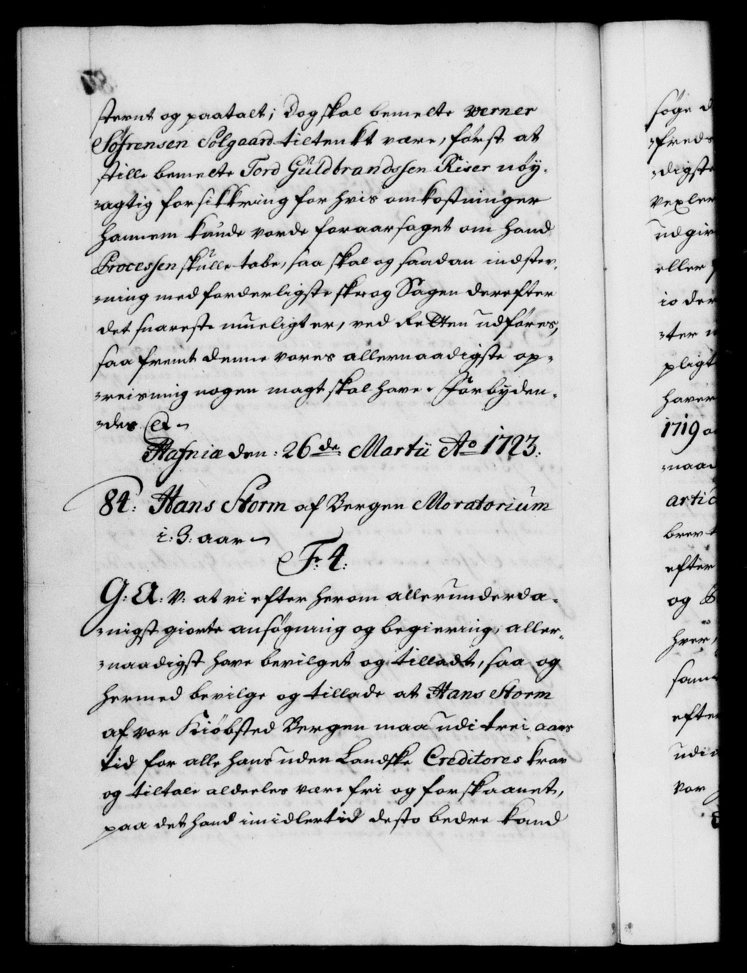 Danske Kanselli 1572-1799, AV/RA-EA-3023/F/Fc/Fca/Fcaa/L0024: Norske registre, 1723-1725, p. 87b