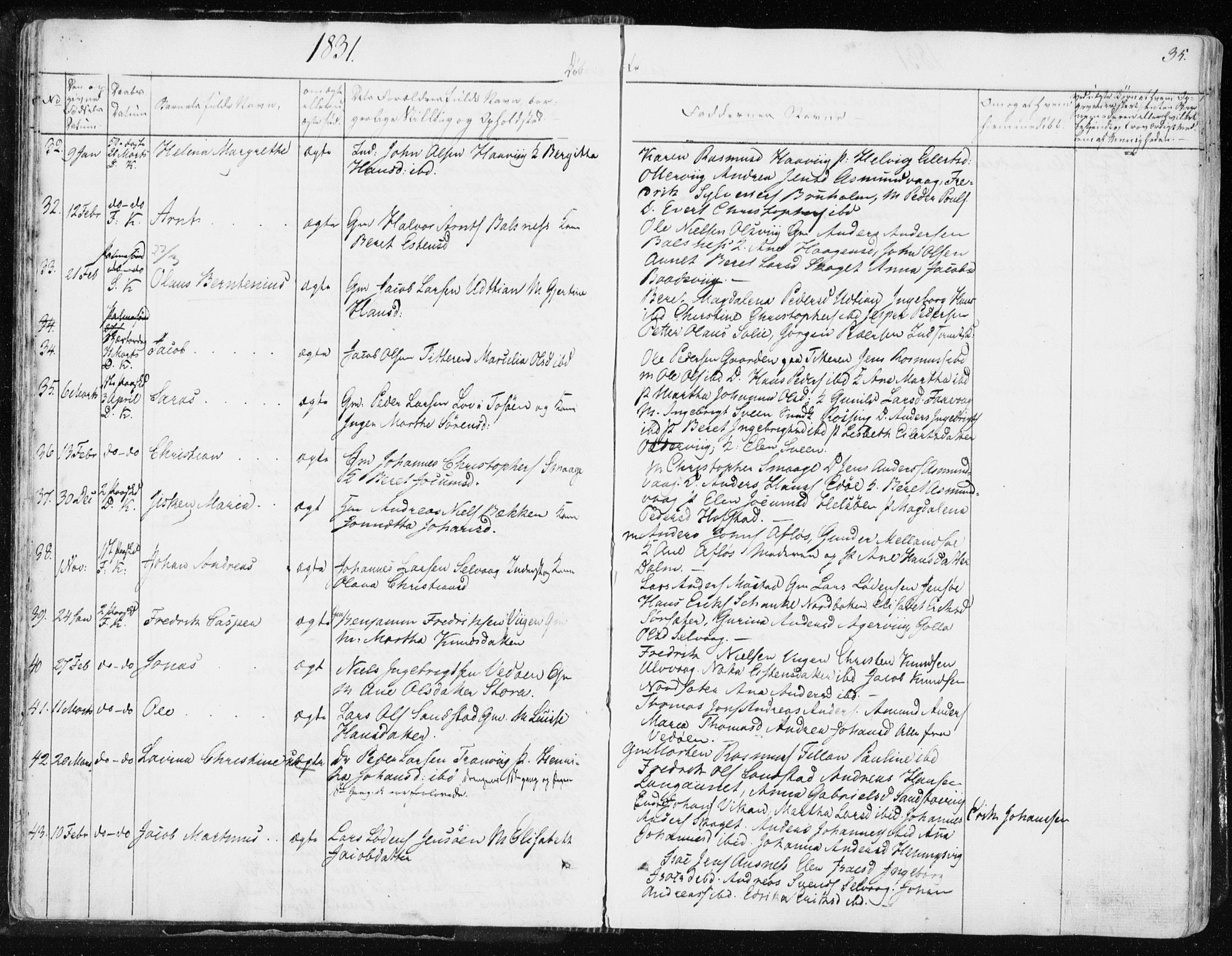Ministerialprotokoller, klokkerbøker og fødselsregistre - Sør-Trøndelag, SAT/A-1456/634/L0528: Parish register (official) no. 634A04, 1827-1842, p. 35