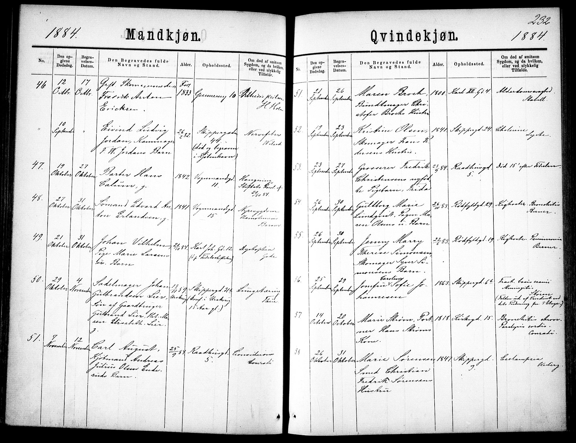 Oslo domkirke Kirkebøker, AV/SAO-A-10752/F/Fa/L0026: Parish register (official) no. 26, 1867-1884, p. 232