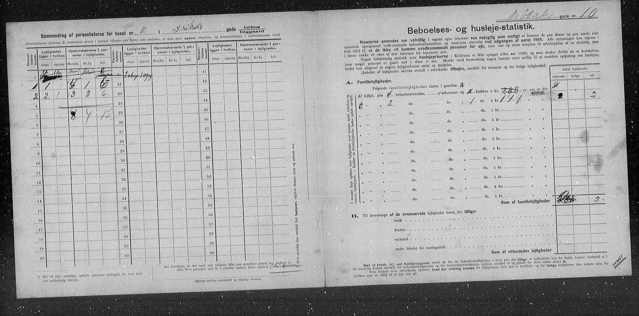 OBA, Municipal Census 1905 for Kristiania, 1905, p. 9087