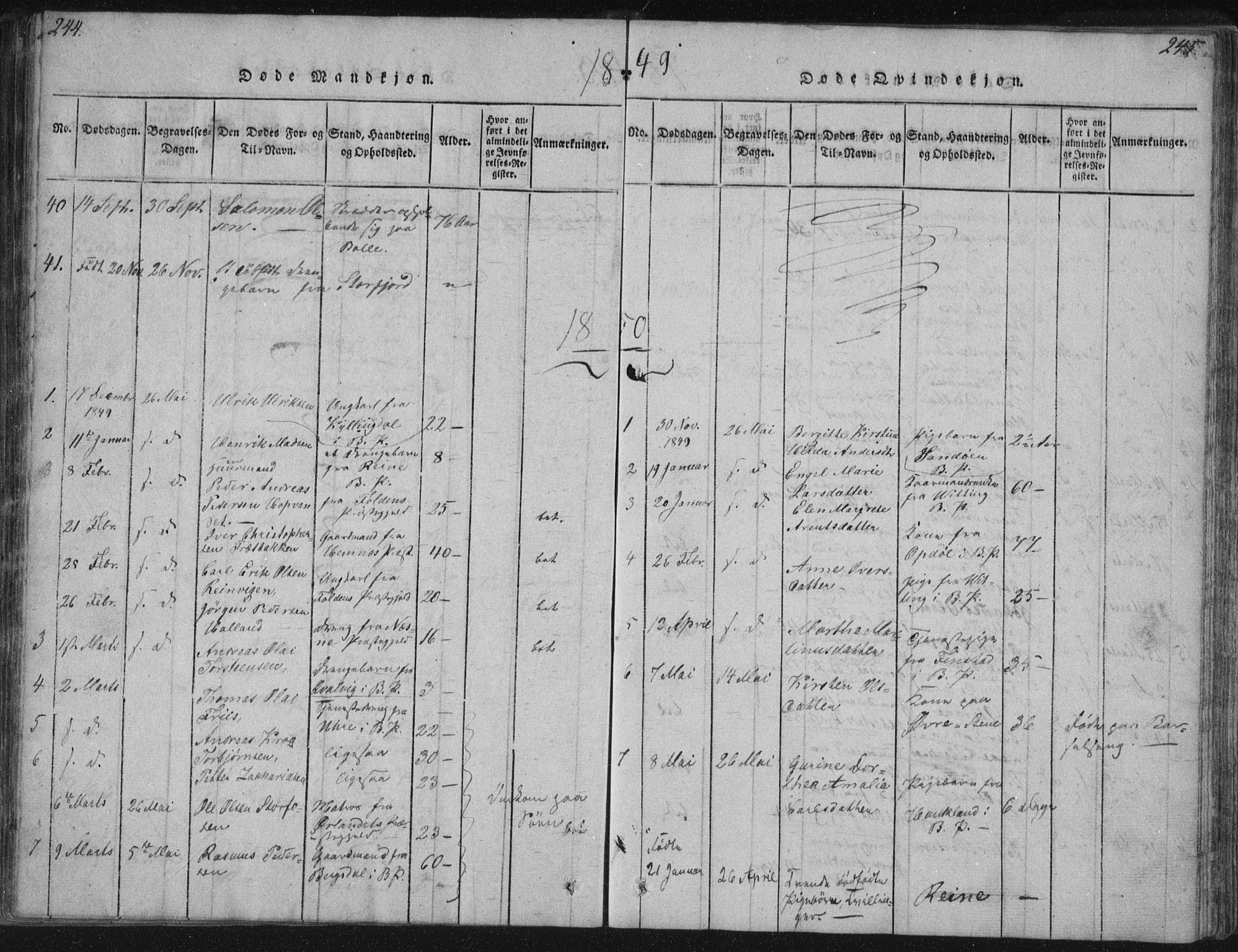 Ministerialprotokoller, klokkerbøker og fødselsregistre - Nordland, SAT/A-1459/881/L1164: Parish register (copy) no. 881C01, 1818-1853, p. 244-245