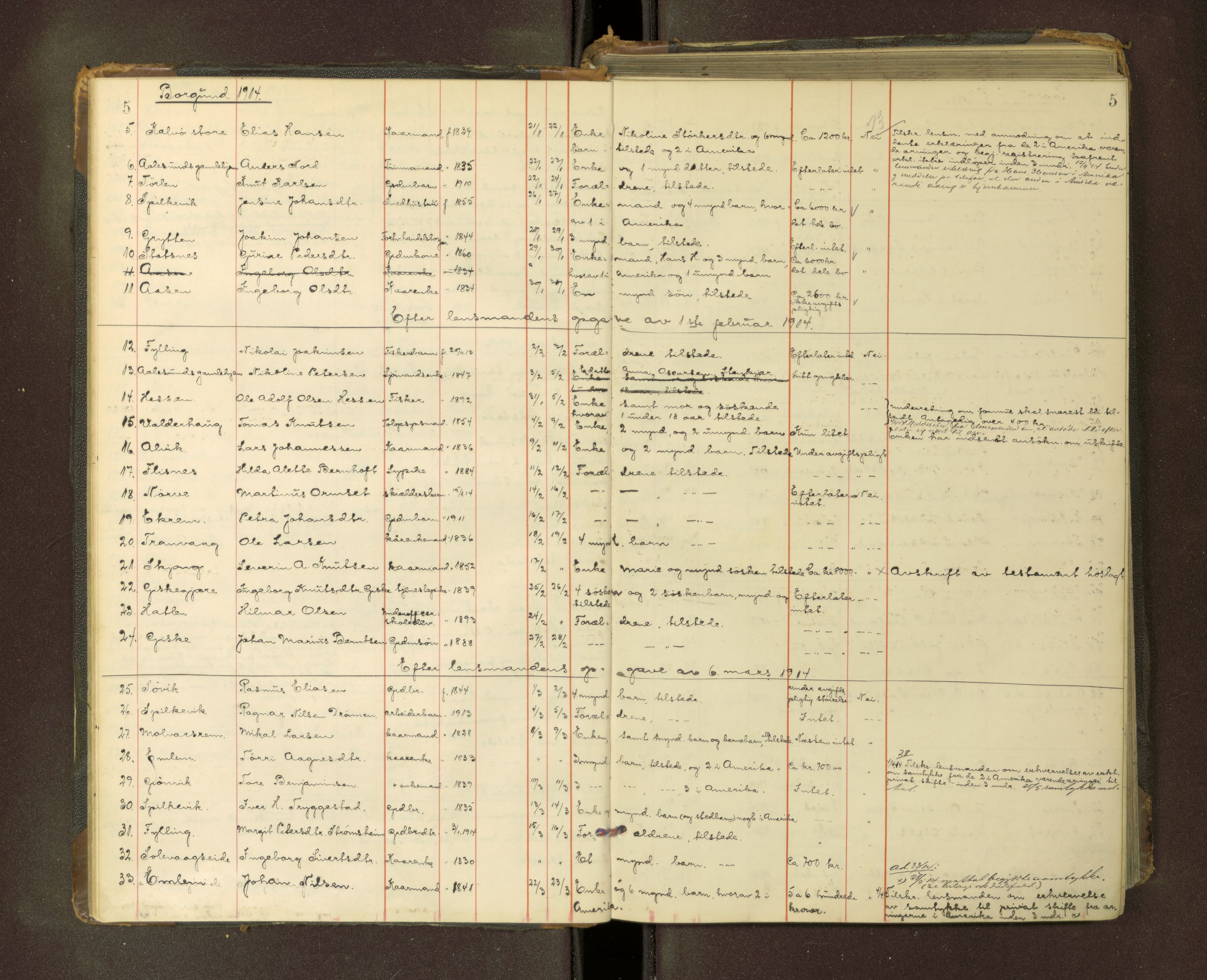 Nordre Sunnmøre sorenskriveri, SAT/A-0006/1/3/3L/L0007: Dødsfallsprotokoll, 1913-1919, p. 5