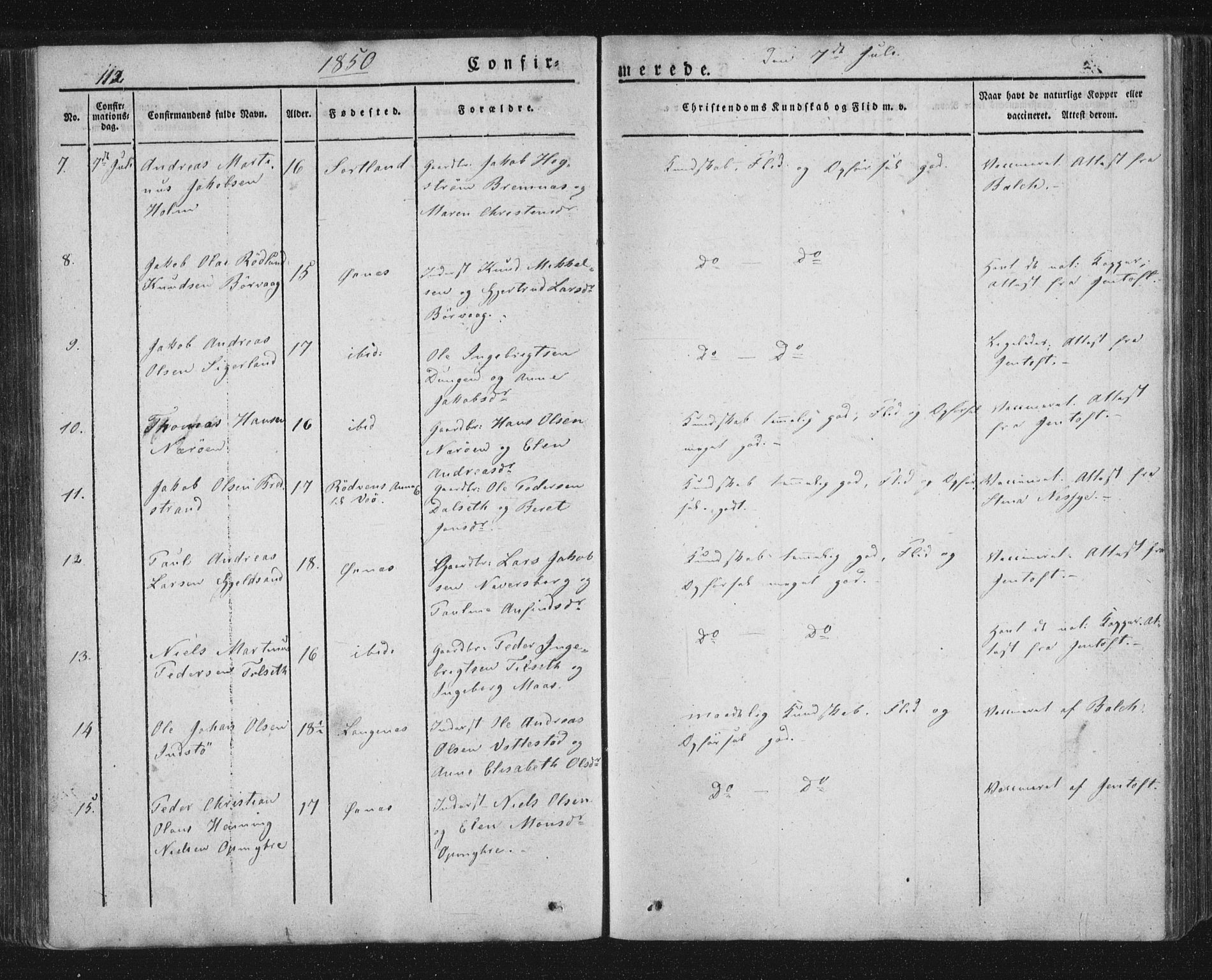 Ministerialprotokoller, klokkerbøker og fødselsregistre - Nordland, AV/SAT-A-1459/893/L1332: Parish register (official) no. 893A05, 1841-1858, p. 112