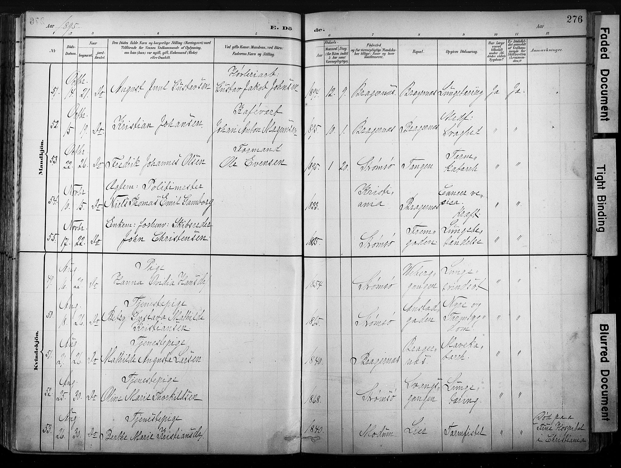Strømsø kirkebøker, SAKO/A-246/G/Ga/L0003: Parish register (copy) no. 3, 1894-1904, p. 276