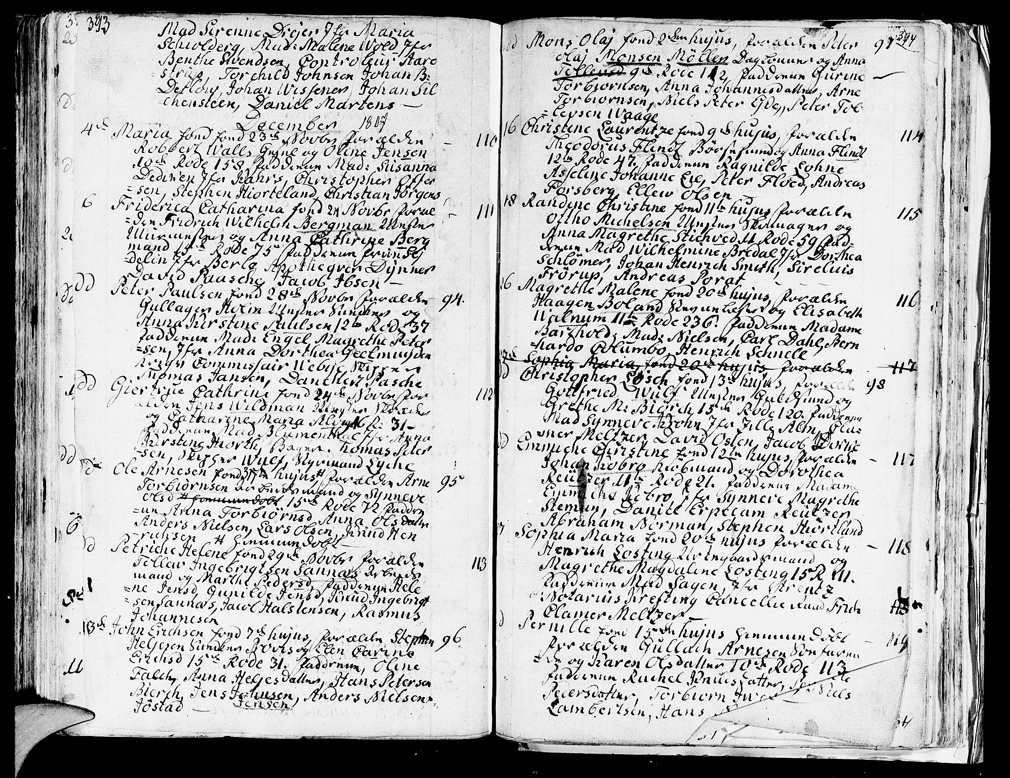 Domkirken sokneprestembete, SAB/A-74801/H/Haa/L0004: Parish register (official) no. A 4, 1763-1820, p. 393-394