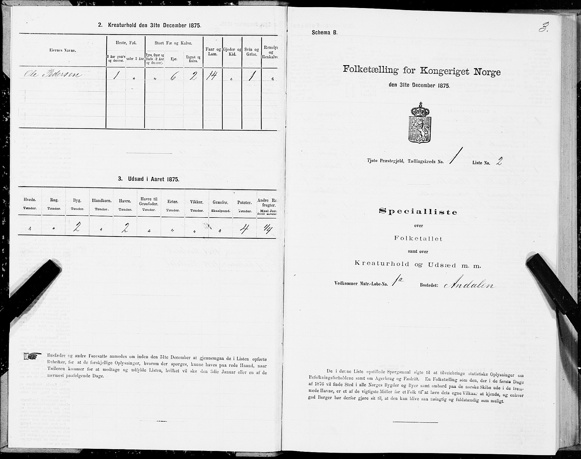 SAT, 1875 census for 1817P Tjøtta, 1875, p. 1003