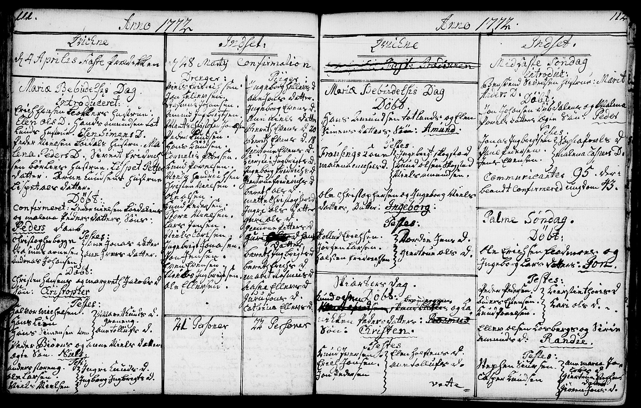 Kvikne prestekontor, SAH/PREST-064/H/Ha/Haa/L0002: Parish register (official) no. 2, 1764-1784, p. 111-112