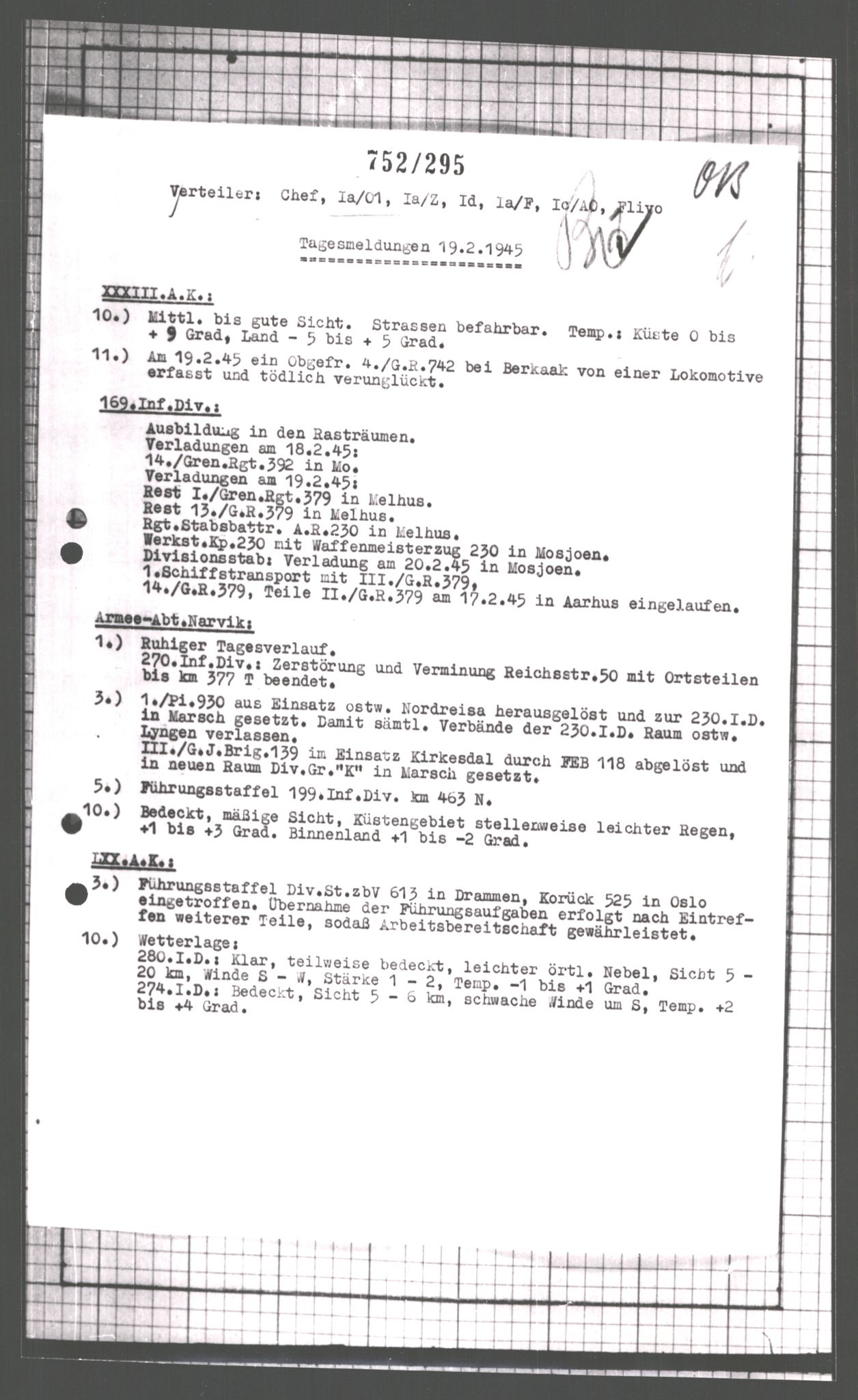 Forsvarets Overkommando. 2 kontor. Arkiv 11.4. Spredte tyske arkivsaker, AV/RA-RAFA-7031/D/Dar/Dara/L0007: Krigsdagbøker for 20. Gebirgs-Armee-Oberkommando (AOK 20), 1945, p. 491