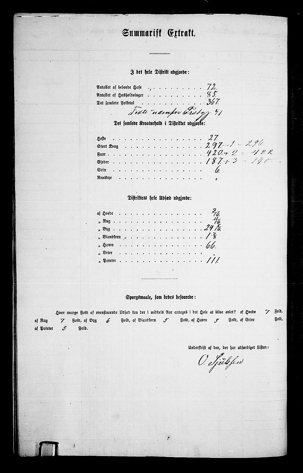 RA, 1865 census for Flesberg, 1865, p. 121