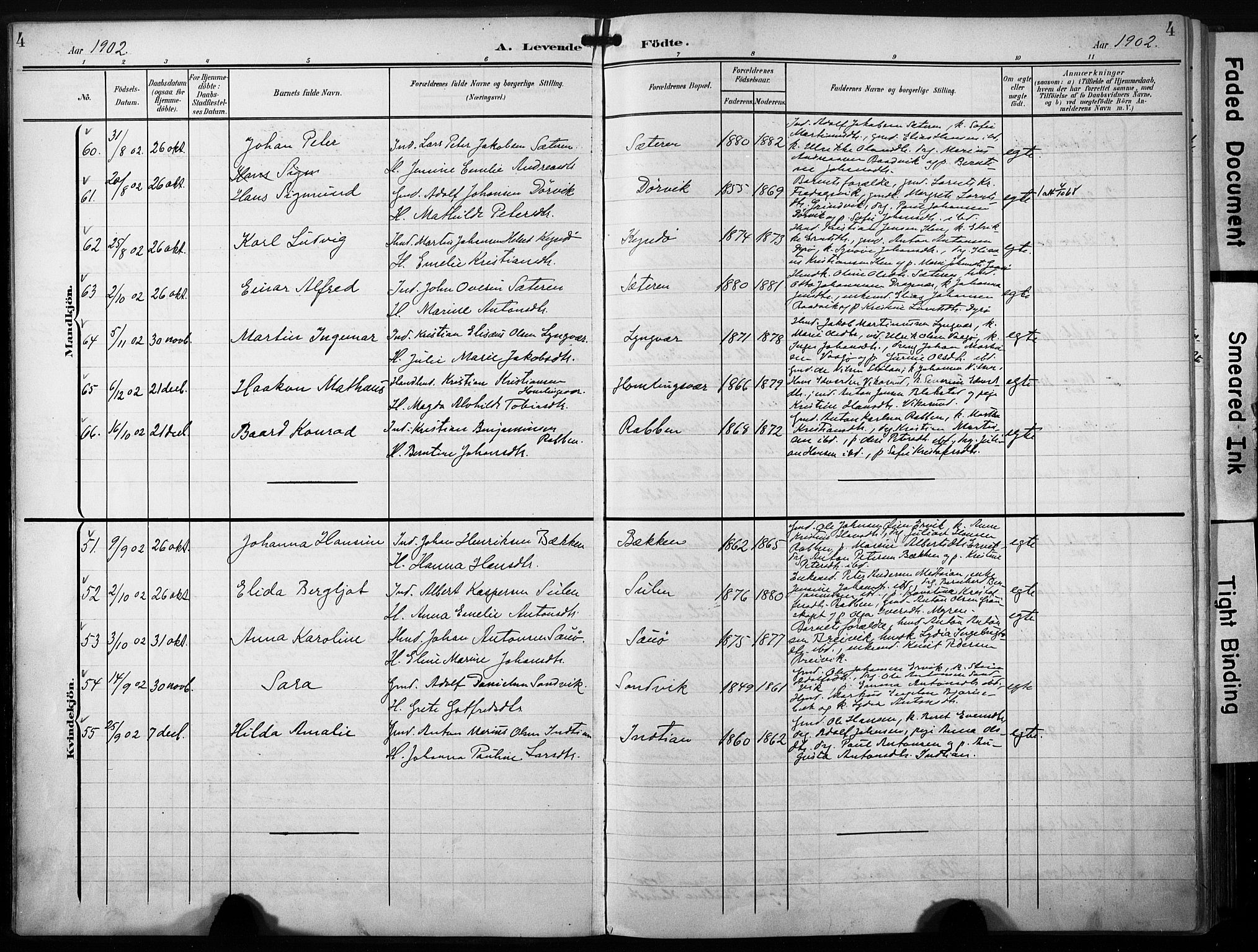 Ministerialprotokoller, klokkerbøker og fødselsregistre - Sør-Trøndelag, SAT/A-1456/640/L0580: Parish register (official) no. 640A05, 1902-1910, p. 4