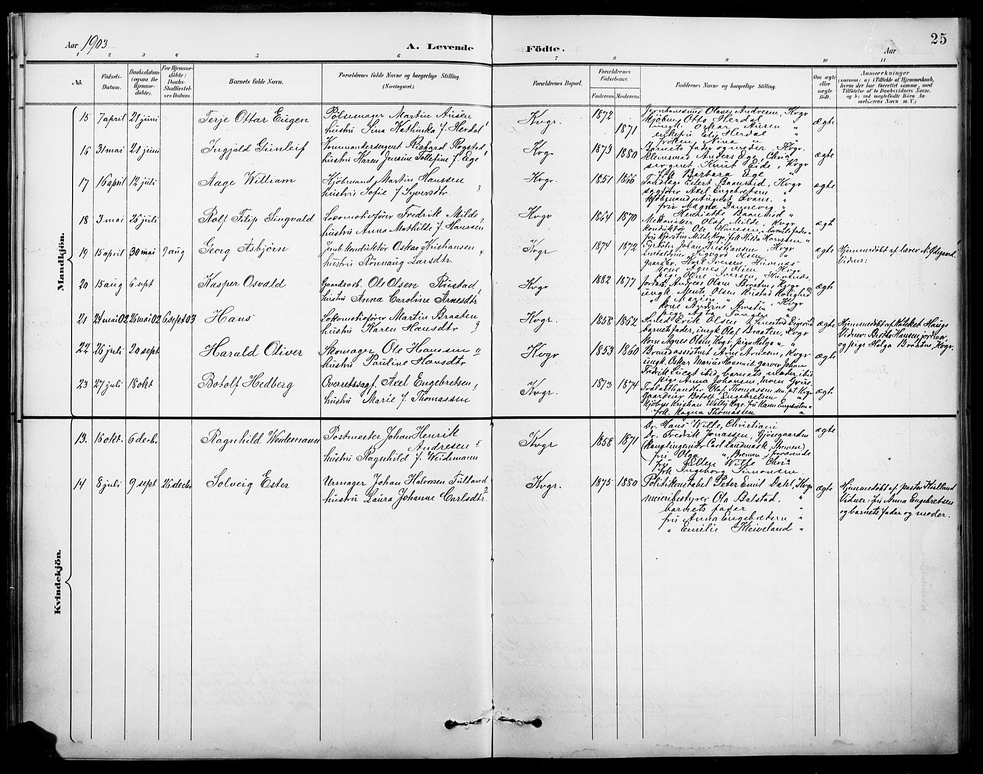 Vinger prestekontor, AV/SAH-PREST-024/H/Ha/Hab/L0005: Parish register (copy) no. 5, 1895-1920, p. 25