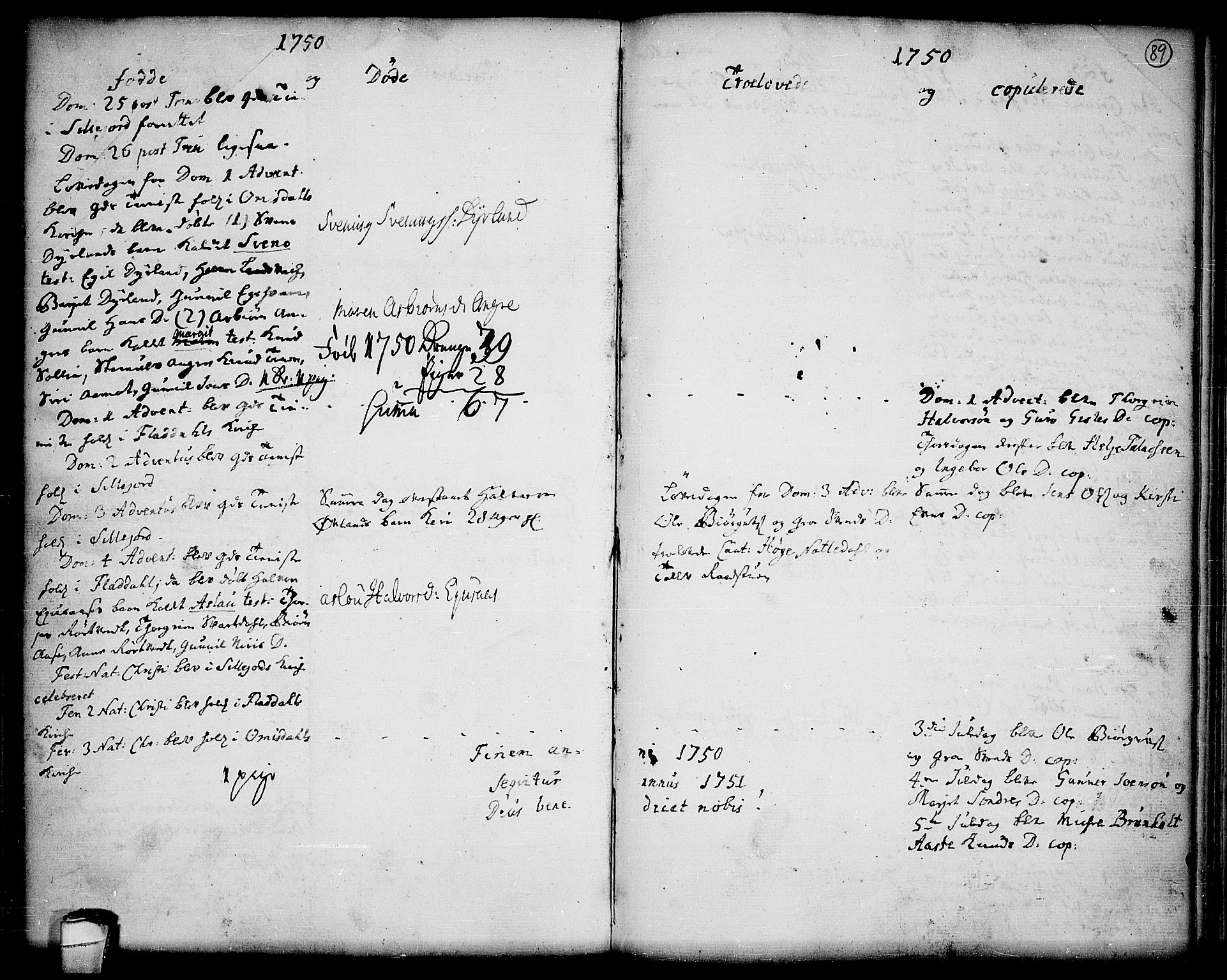 Seljord kirkebøker, SAKO/A-20/F/Fa/L0006: Parish register (official) no. I 6, 1744-1755, p. 89