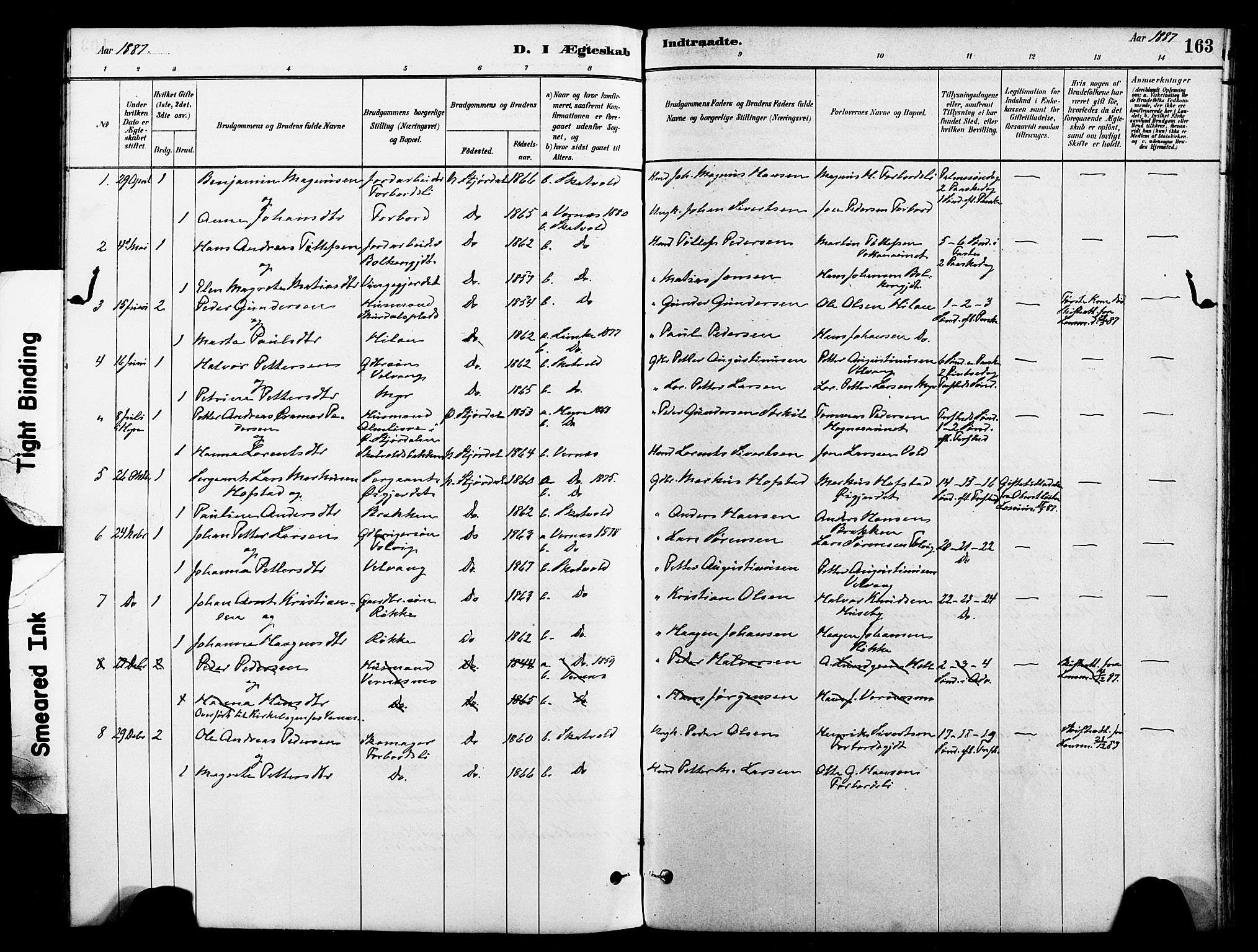 Ministerialprotokoller, klokkerbøker og fødselsregistre - Nord-Trøndelag, SAT/A-1458/712/L0100: Parish register (official) no. 712A01, 1880-1900, p. 163