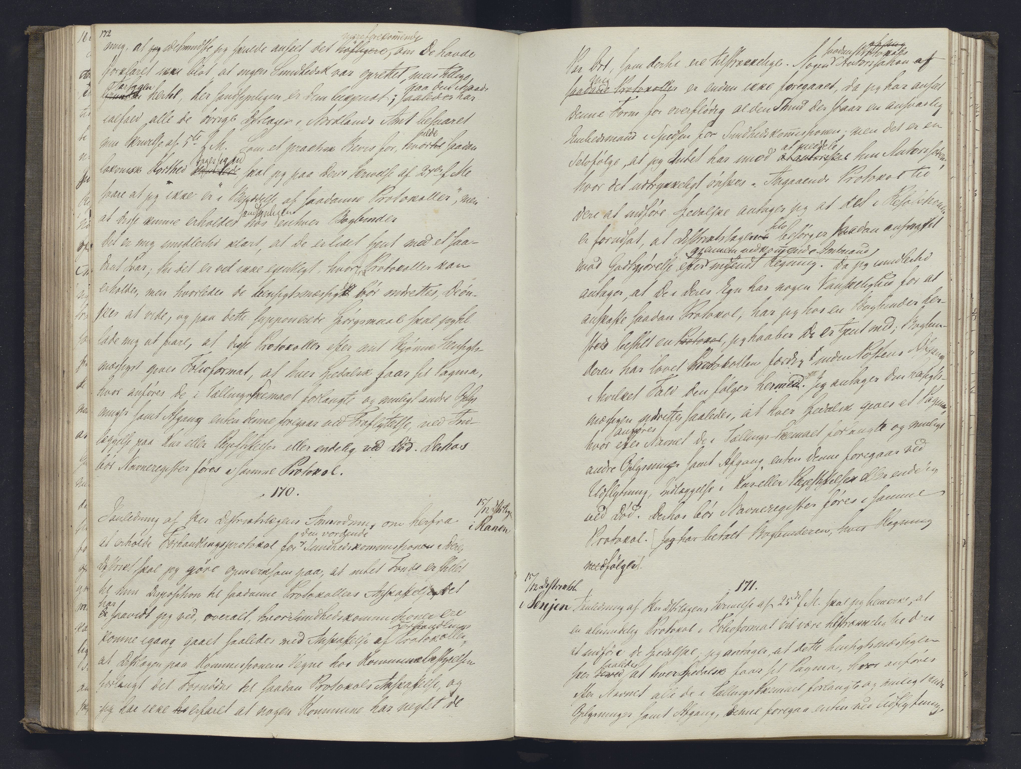 Lepraarkiver - Overlegen for den spedalske sykdom, AV/SAB-A-61001/B.b/L0001: Kopibok, 1854-1858, p. 172-173