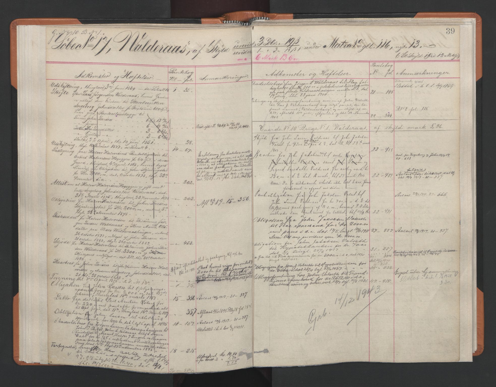 Gauldal sorenskriveri, AV/SAT-A-0014/1/2/2A/2Aa/L0030: Mortgage register no. 29, p. 39