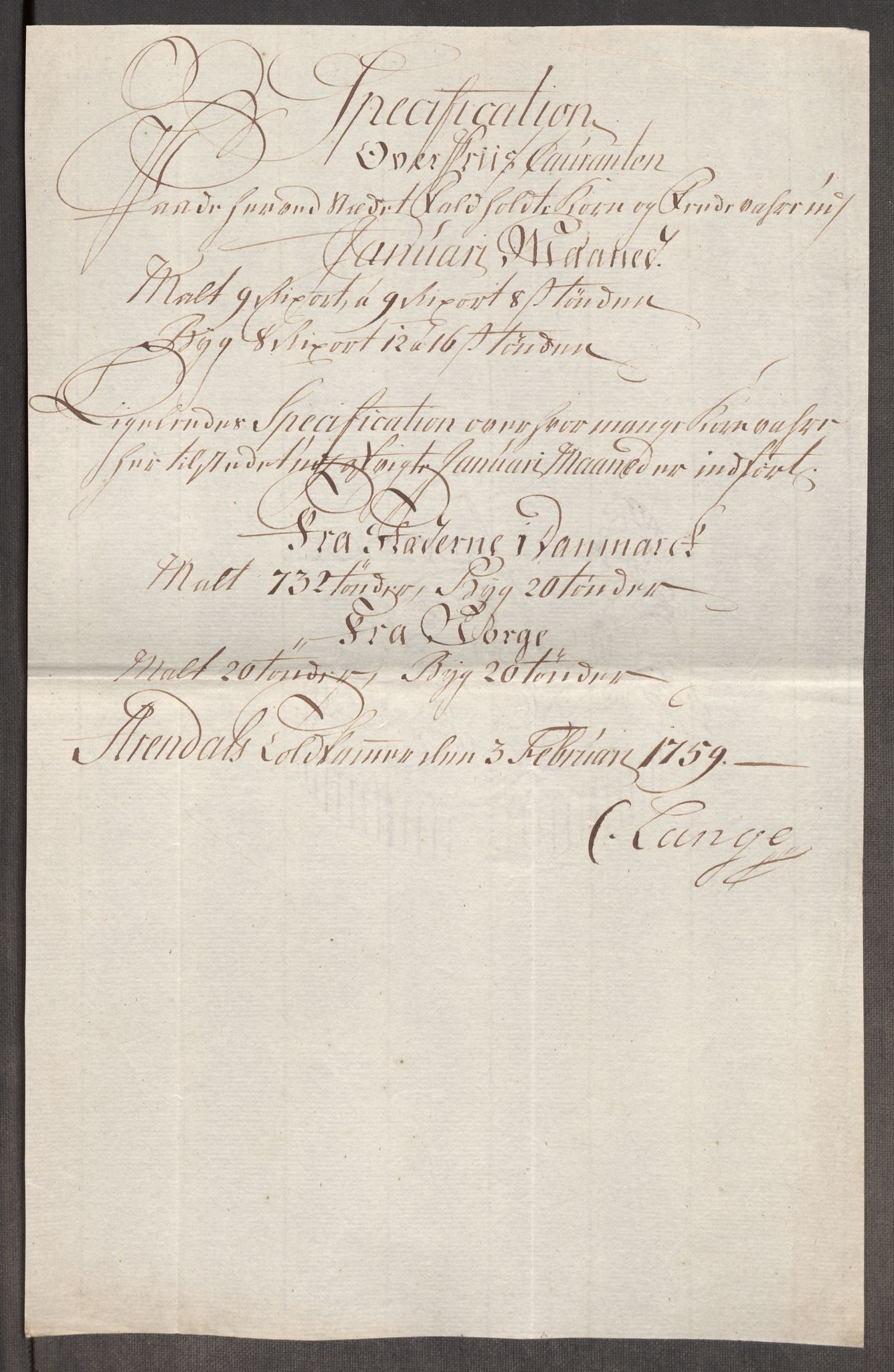 Rentekammeret inntil 1814, Realistisk ordnet avdeling, RA/EA-4070/Oe/L0006: [Ø1]: Priskuranter, 1758-1760, p. 587