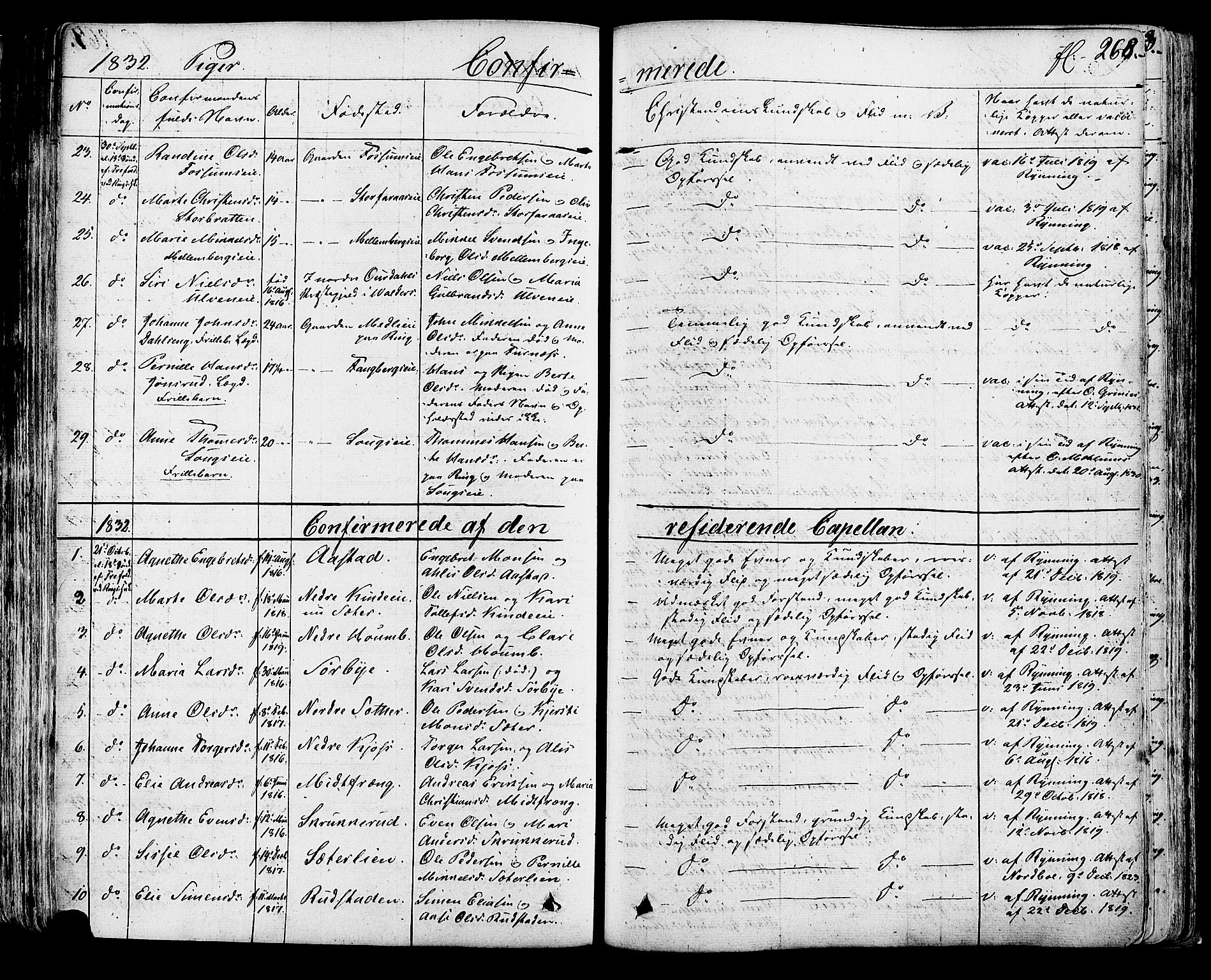 Ringsaker prestekontor, AV/SAH-PREST-014/K/Ka/L0007: Parish register (official) no. 7A, 1826-1837, p. 268