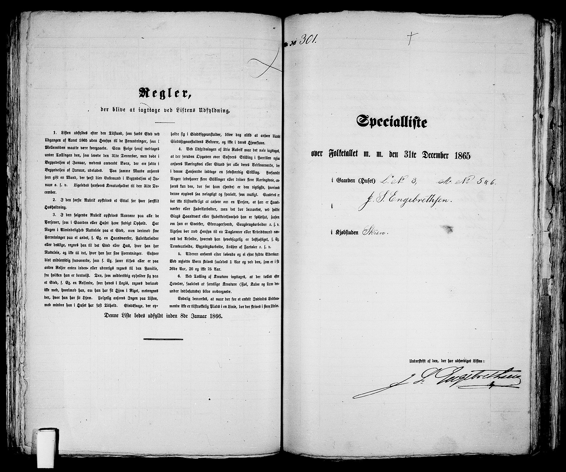 RA, 1865 census for Skien, 1865, p. 616