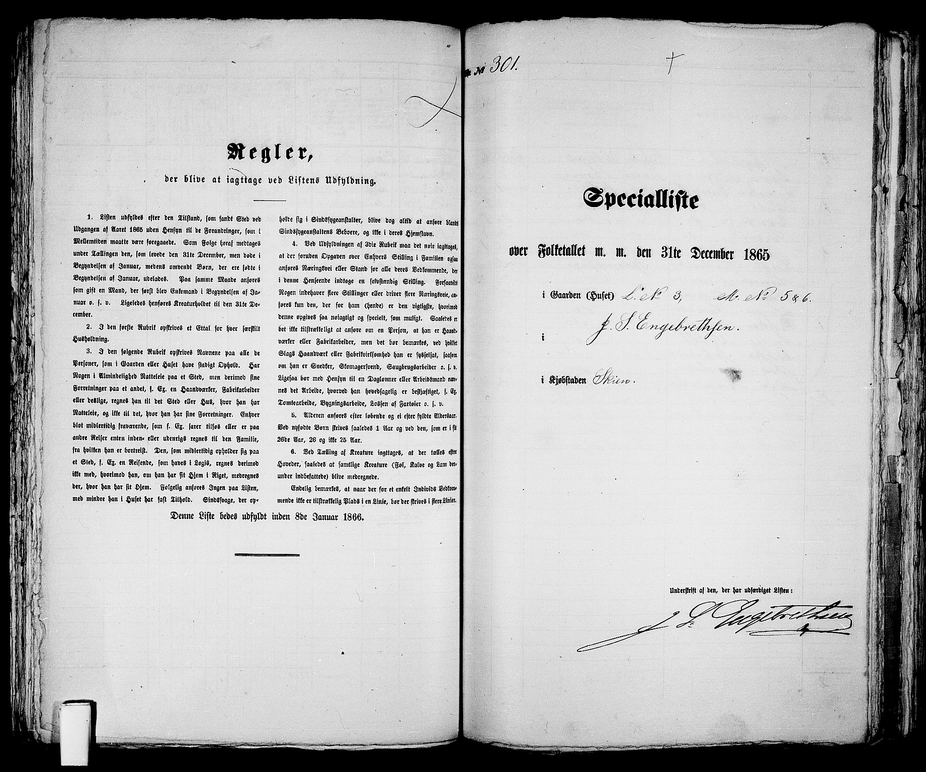 RA, 1865 census for Skien, 1865, p. 616