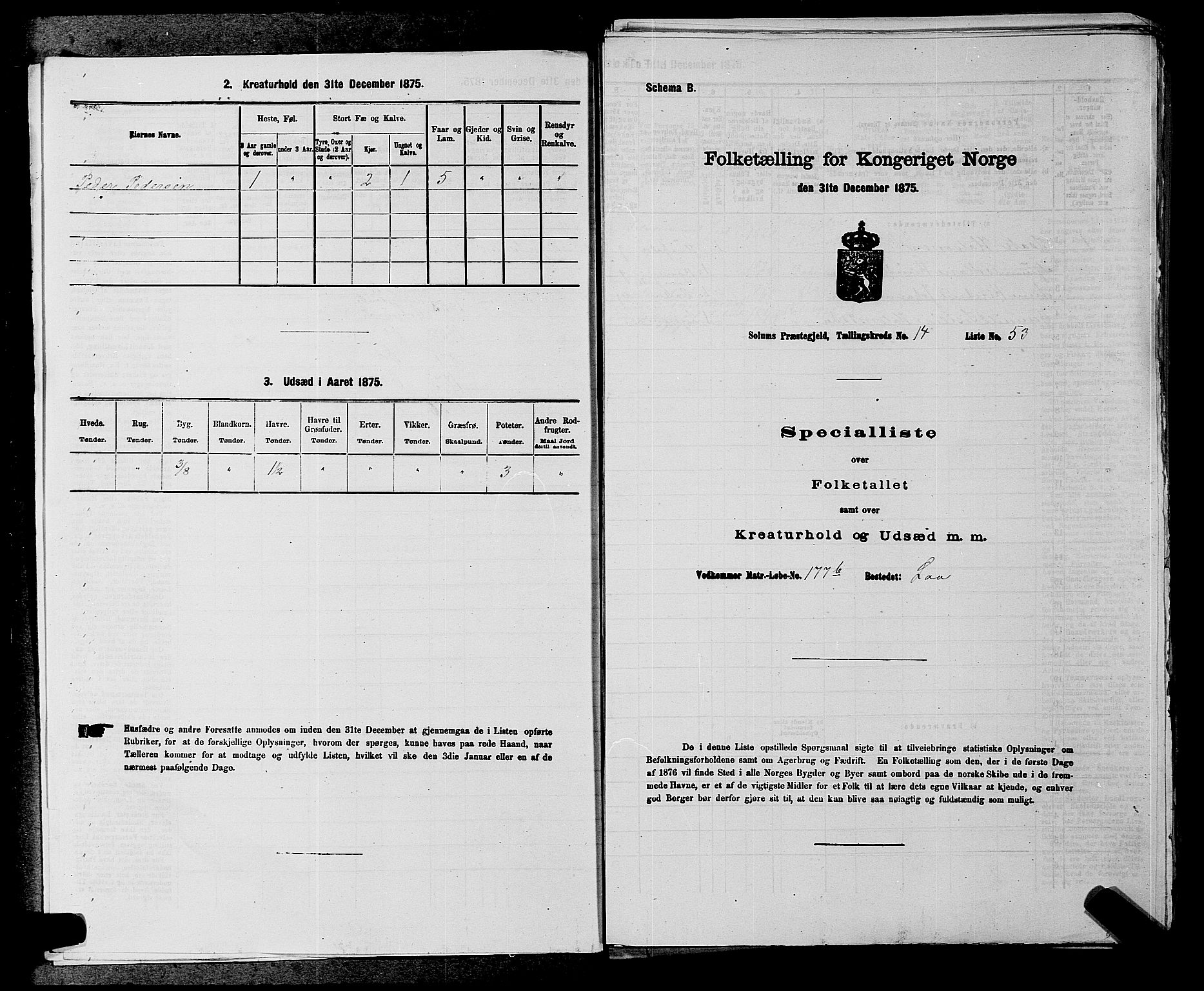 SAKO, 1875 census for 0818P Solum, 1875, p. 1969