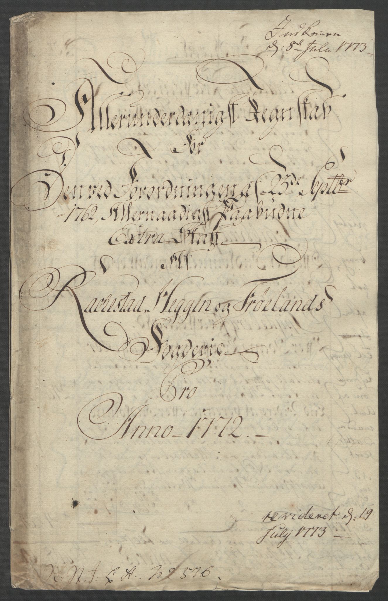 Rentekammeret inntil 1814, Reviderte regnskaper, Fogderegnskap, AV/RA-EA-4092/R07/L0413: Ekstraskatten Rakkestad, Heggen og Frøland, 1762-1772, p. 516