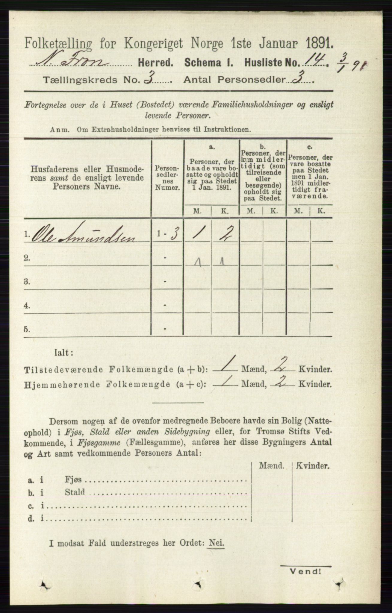 RA, 1891 census for 0518 Nord-Fron, 1891, p. 770