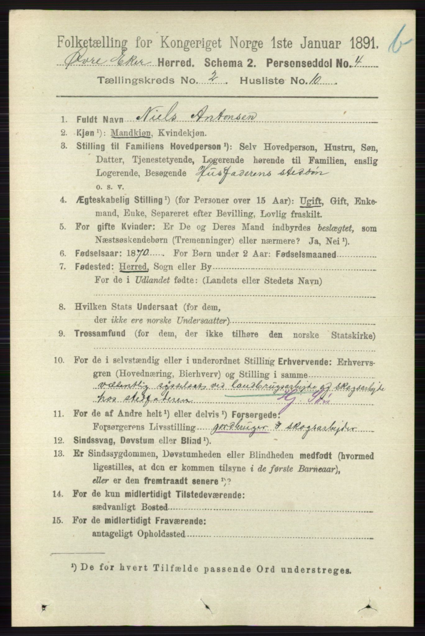 RA, 1891 census for 0624 Øvre Eiker, 1891, p. 8529