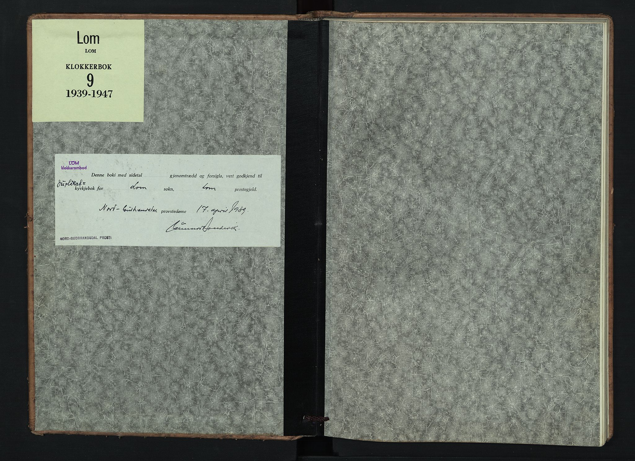 Lom prestekontor, SAH/PREST-070/L/L0009: Parish register (copy) no. 9, 1939-1947