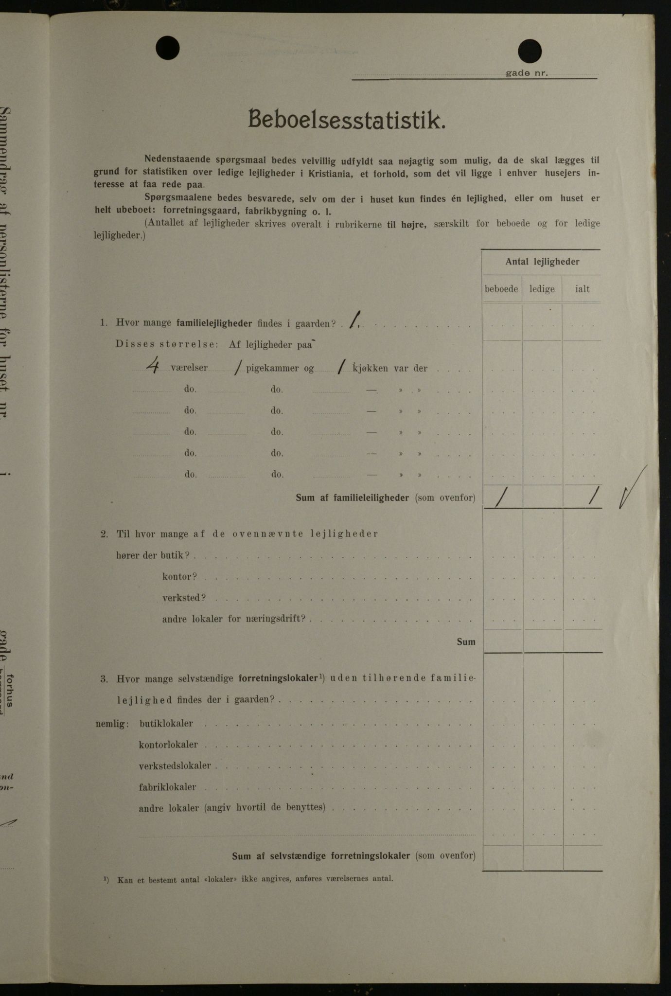 OBA, Municipal Census 1908 for Kristiania, 1908, p. 111069