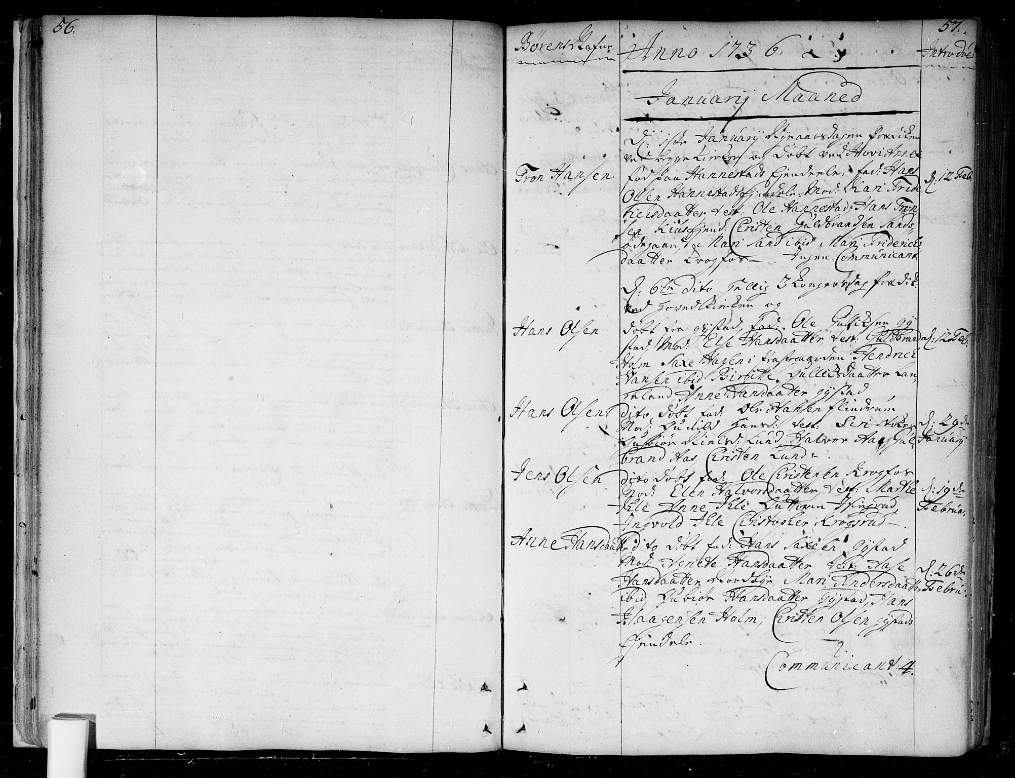 Ullensaker prestekontor Kirkebøker, AV/SAO-A-10236a/F/Fa/L0005: Parish register (official) no. I 5, 1733-1762, p. 56-57