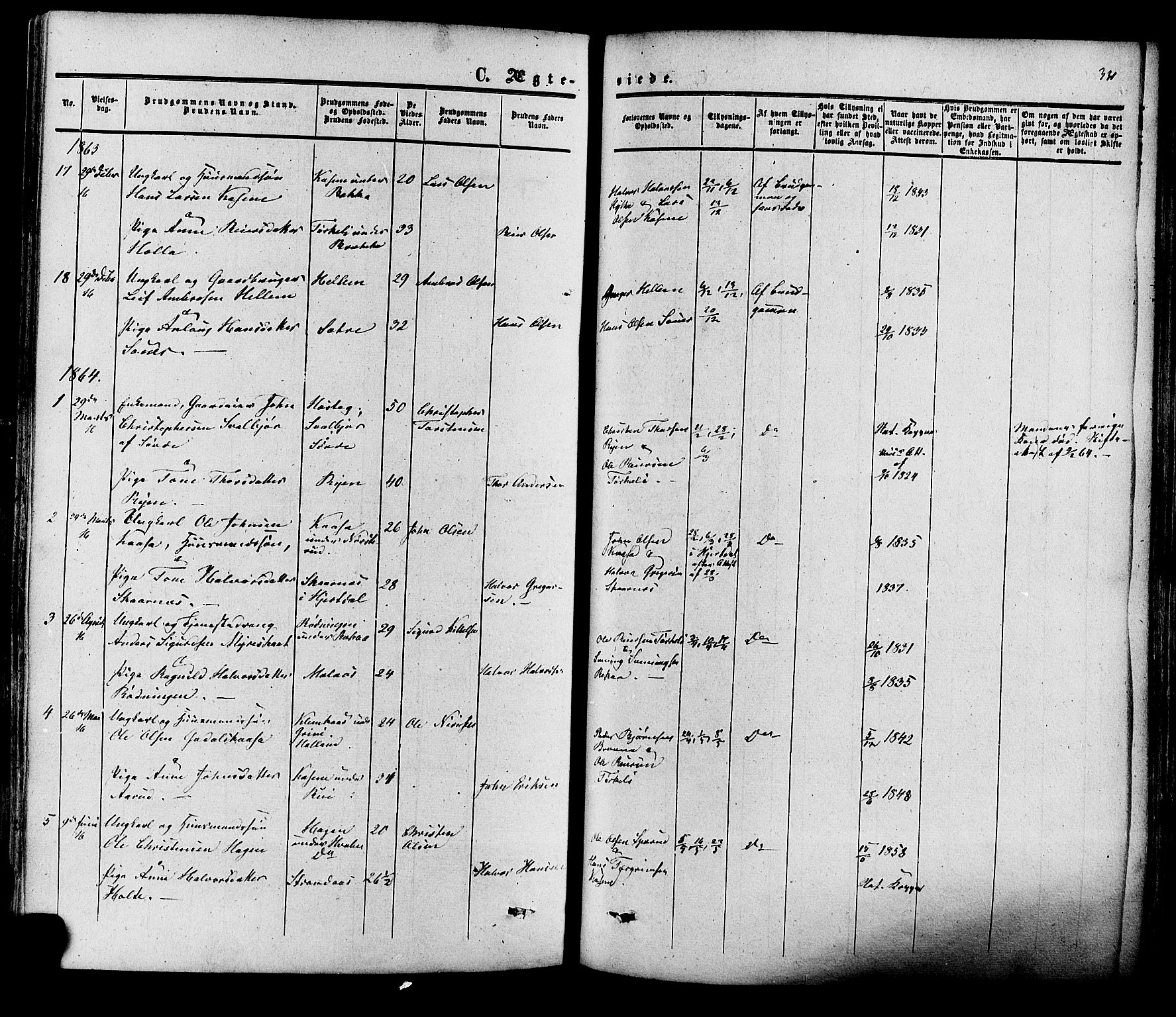 Heddal kirkebøker, SAKO/A-268/F/Fa/L0007: Parish register (official) no. I 7, 1855-1877, p. 331