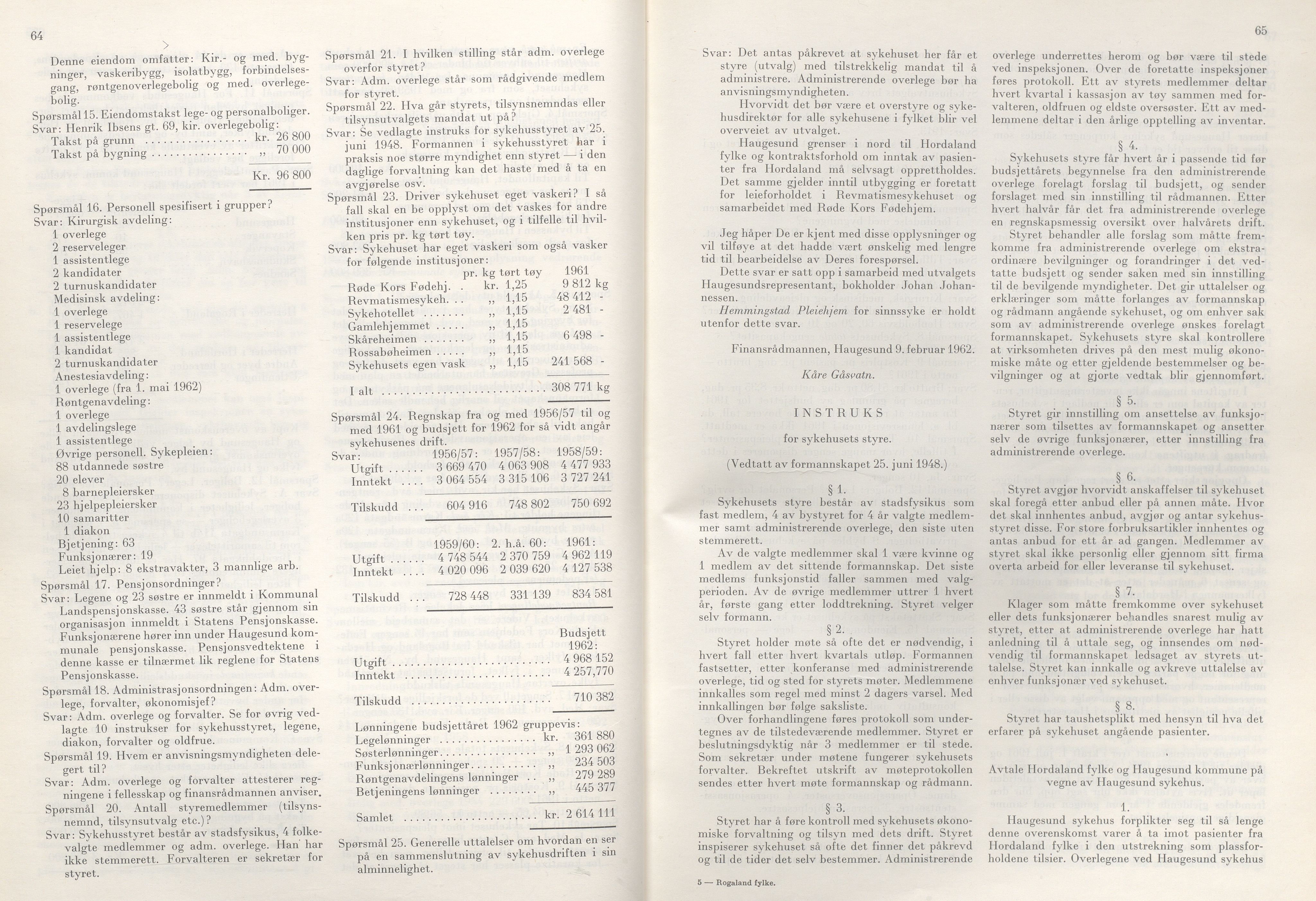 Rogaland fylkeskommune - Fylkesrådmannen , IKAR/A-900/A/Aa/Aaa/L0083: Møtebok , 1963, p. 64-65