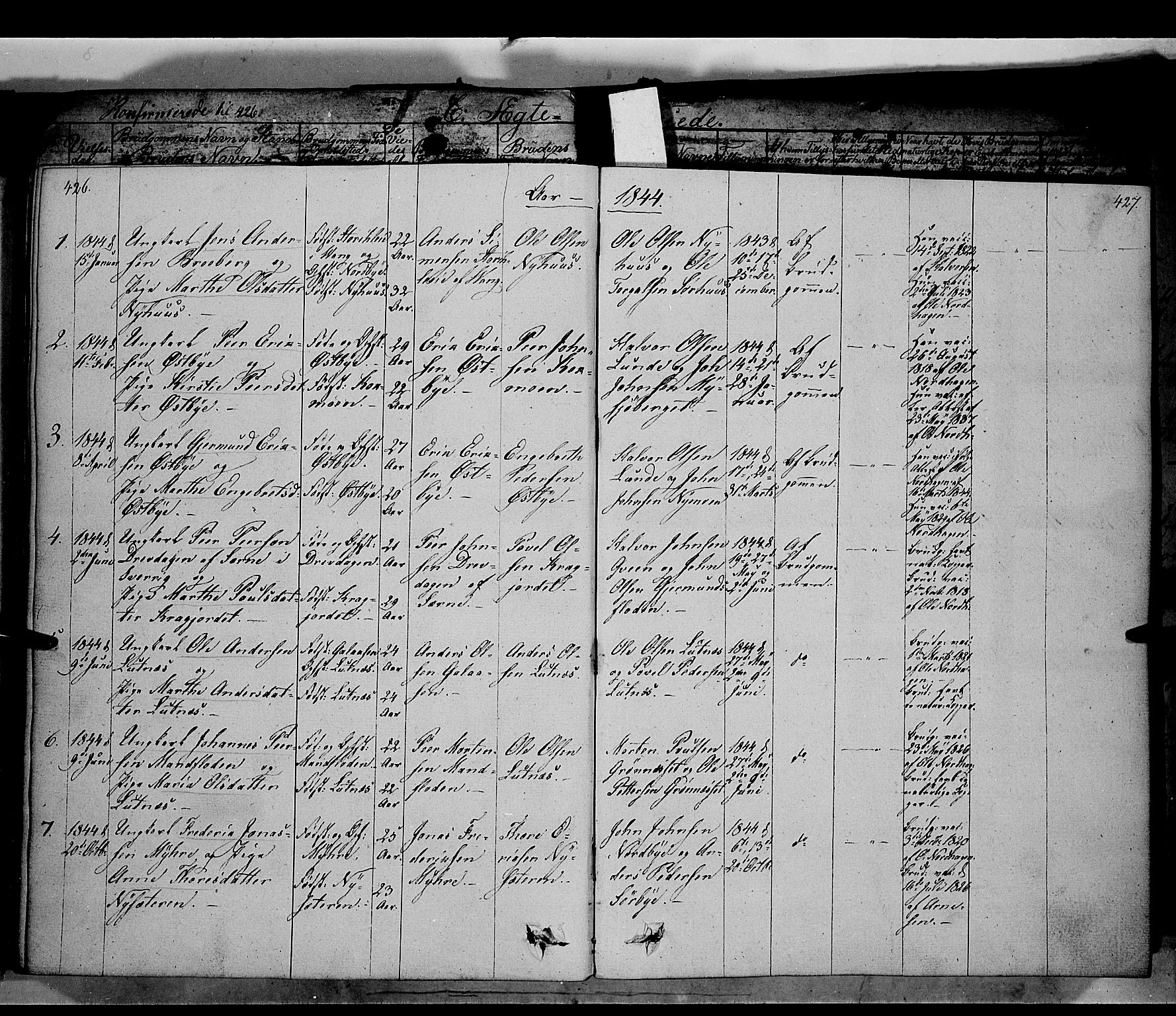 Trysil prestekontor, SAH/PREST-046/H/Ha/Haa/L0004: Parish register (official) no. 4 /1, 1842-1850, p. 426-427