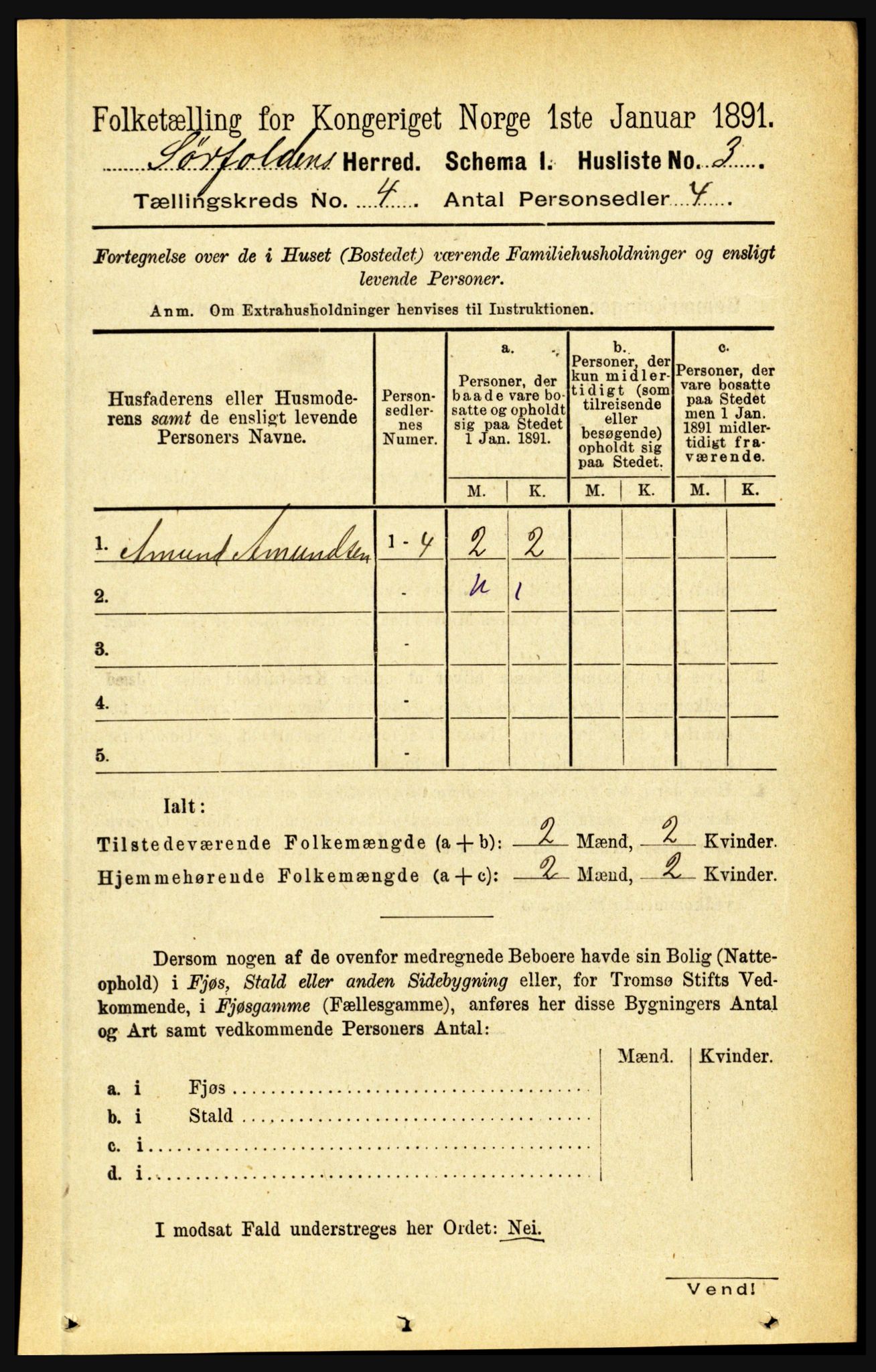 RA, 1891 census for 1845 Sørfold, 1891, p. 900