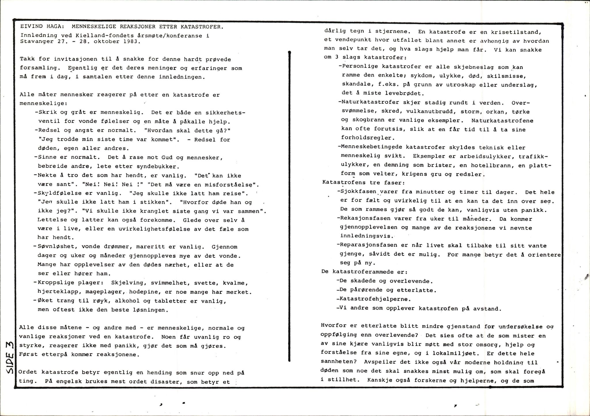 Pa 1660 - Kielland- fondet, AV/SAST-A-102242/X/Xa/L0001: Rapport til overlevende og etterlatte/ Kielland Bulletin, 1980-1998