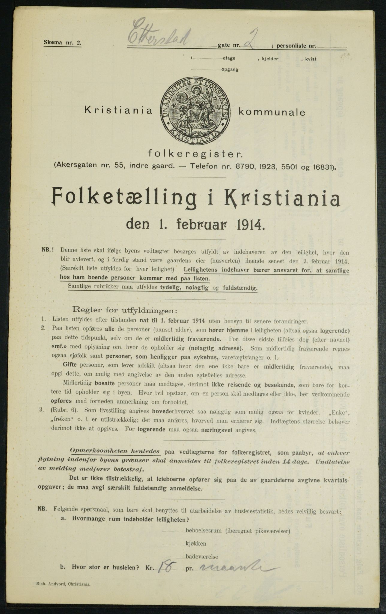 OBA, Municipal Census 1914 for Kristiania, 1914, p. 22512