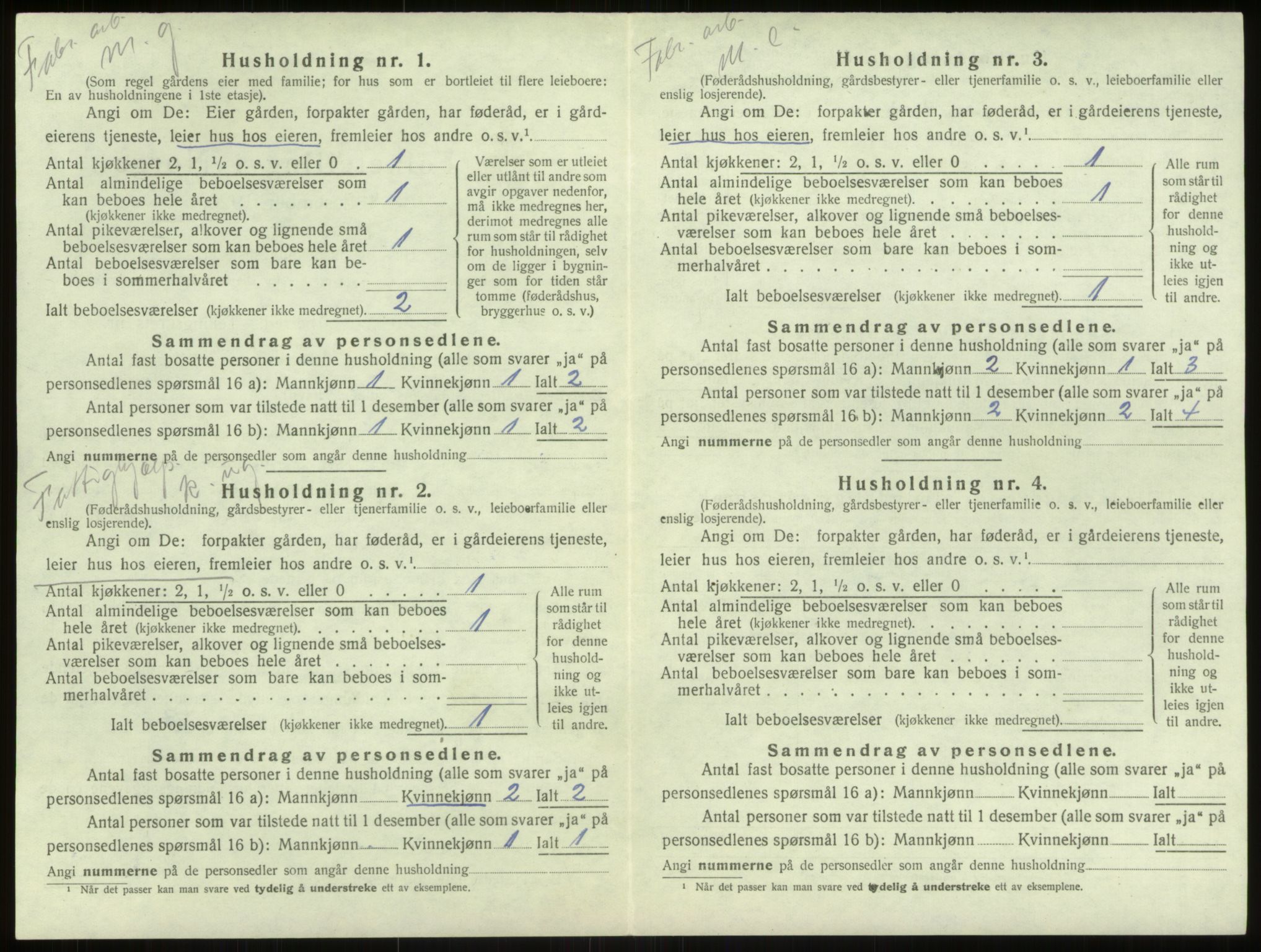 SAB, 1920 census for Haus, 1920, p. 1622