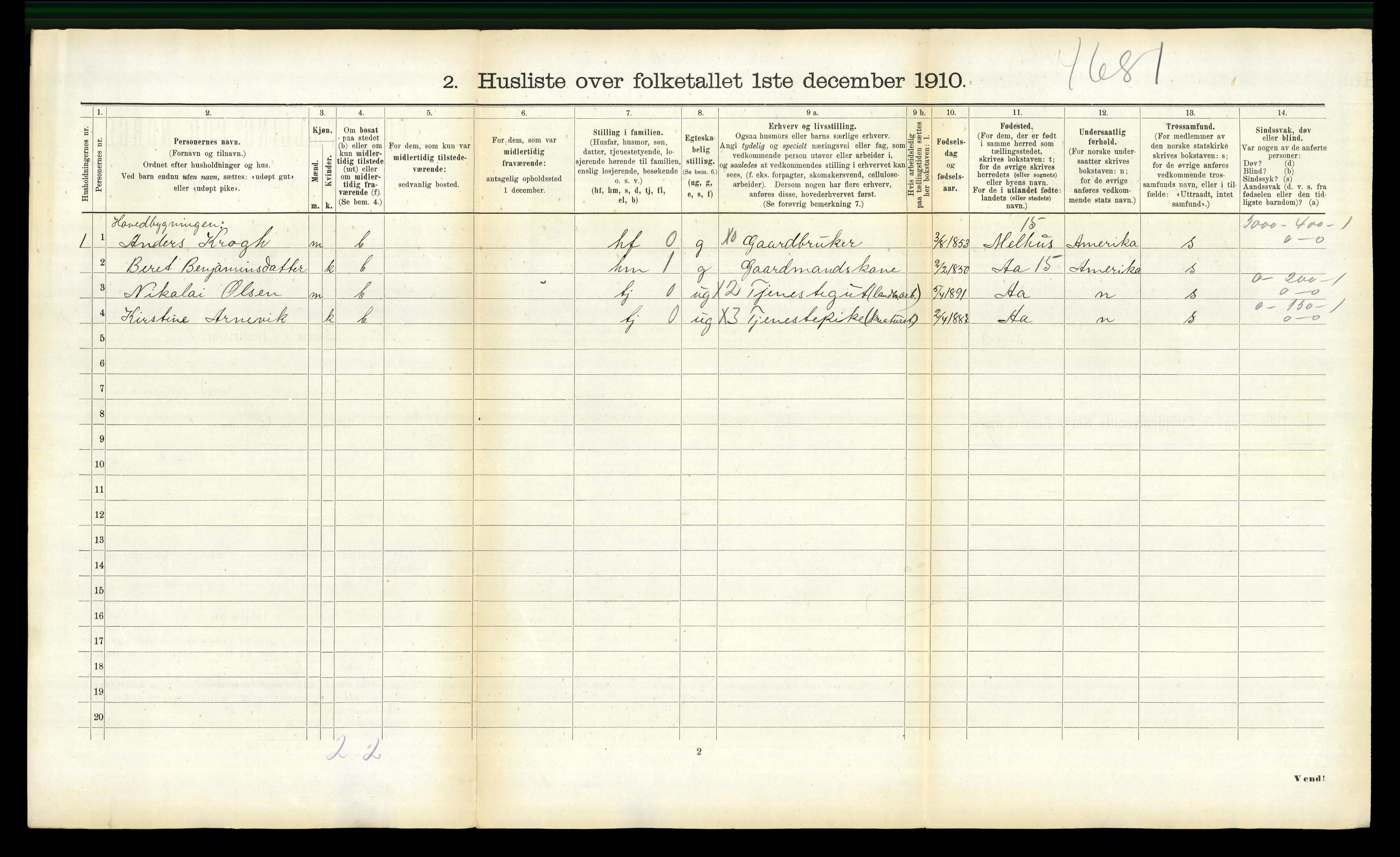 RA, 1910 census for Jøssund, 1910, p. 315