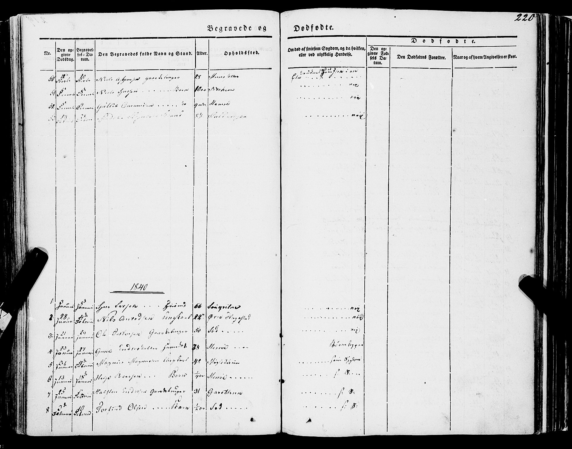 Ulvik sokneprestembete, SAB/A-78801/H/Haa: Parish register (official) no. A 12, 1839-1853, p. 220